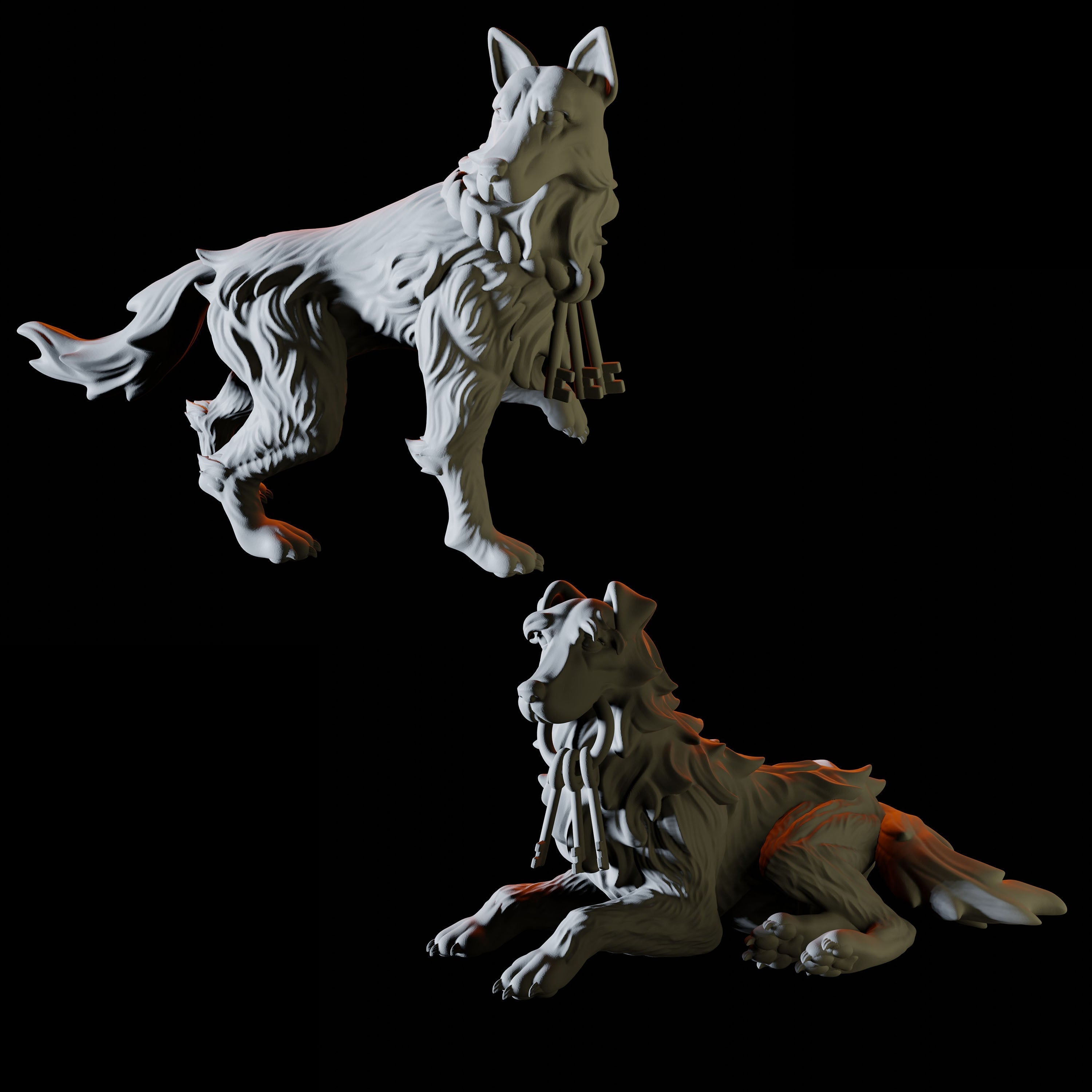 Dogs with Keys Miniature for Dungeons and Dragons