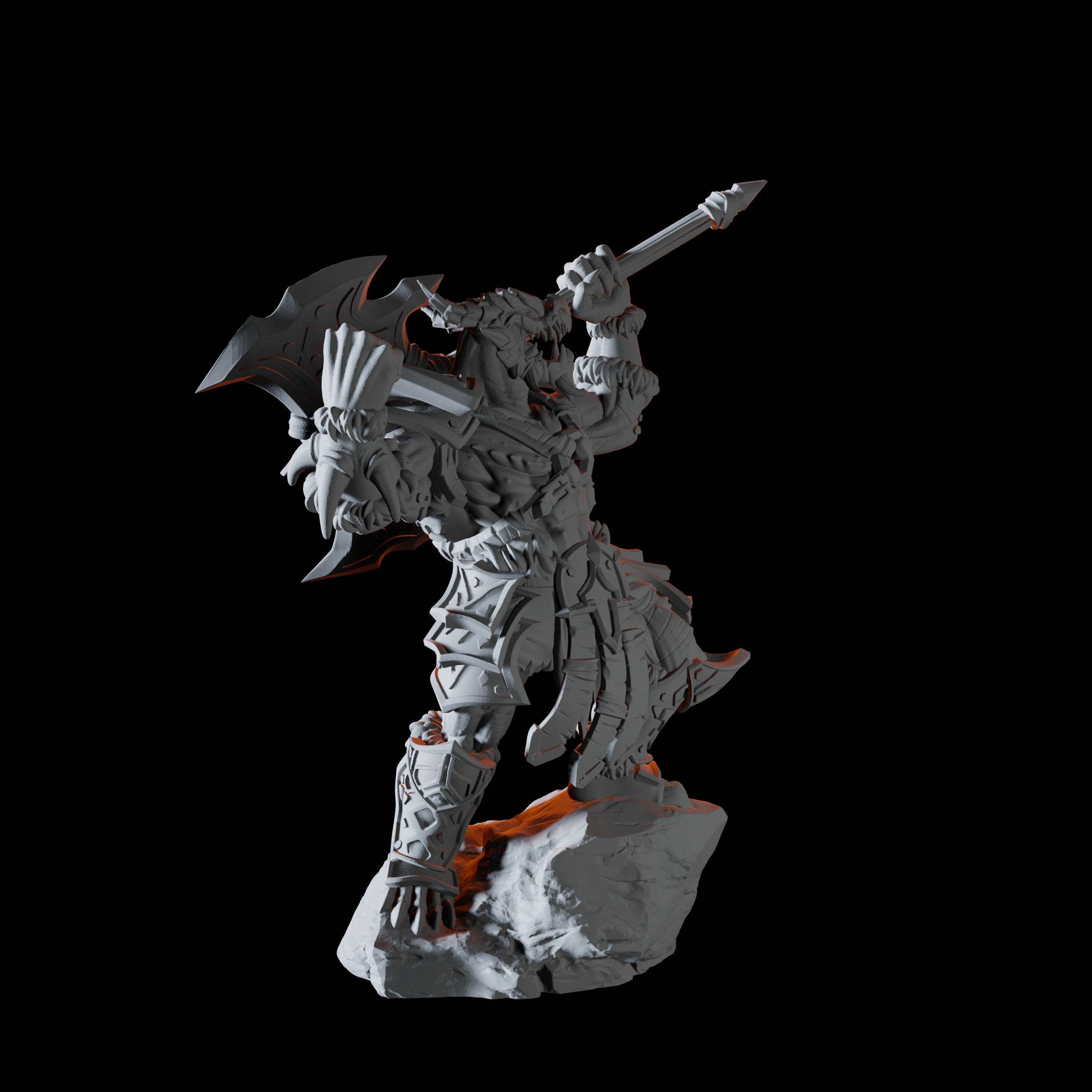 Dragonborn Barbarian Miniature for Dungeons and Dragons - Myth Forged