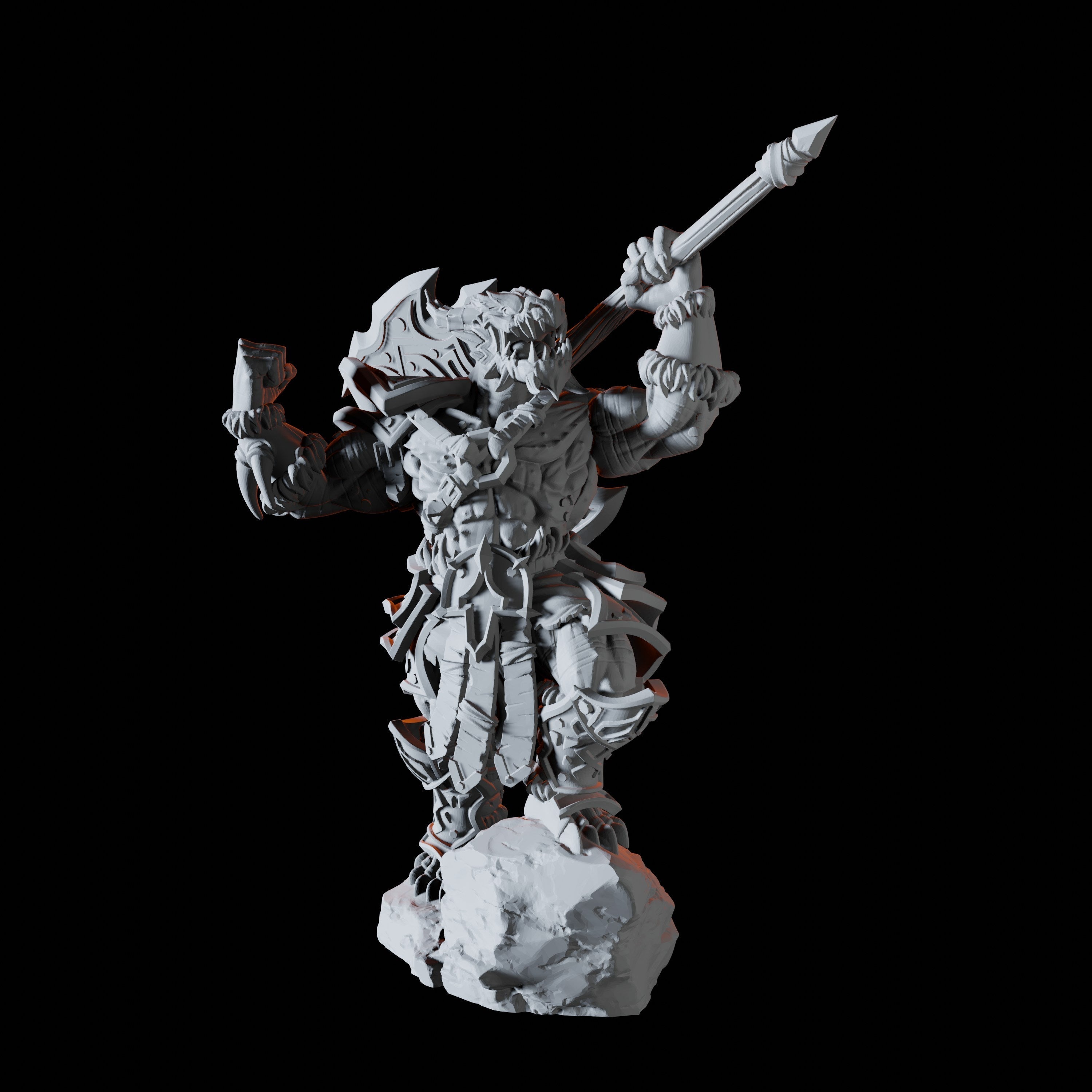 Dragonborn Barbarian Miniature for Dungeons and Dragons - Myth Forged