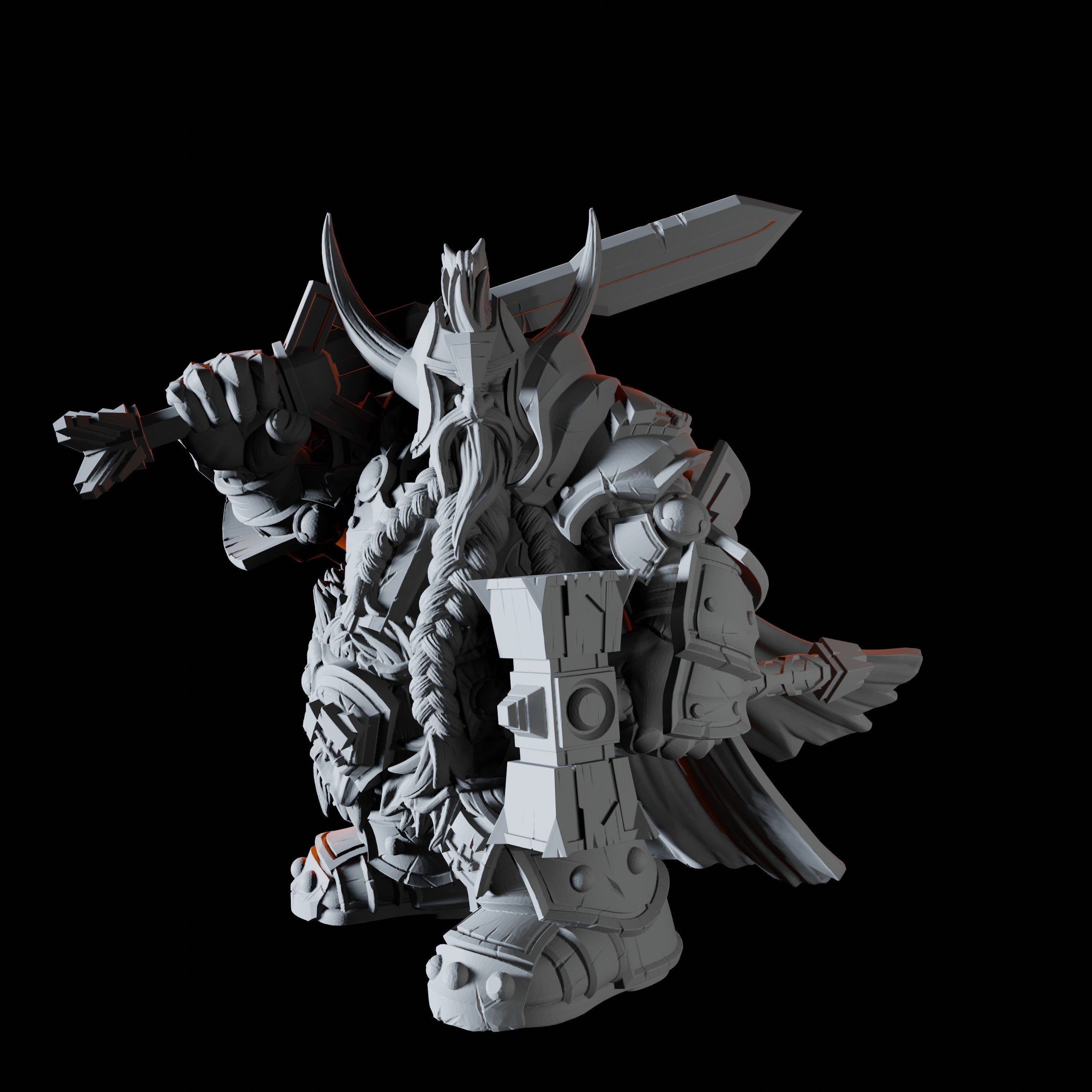 Dwarf Paladin Miniature for Dungeons and Dragons - Myth Forged