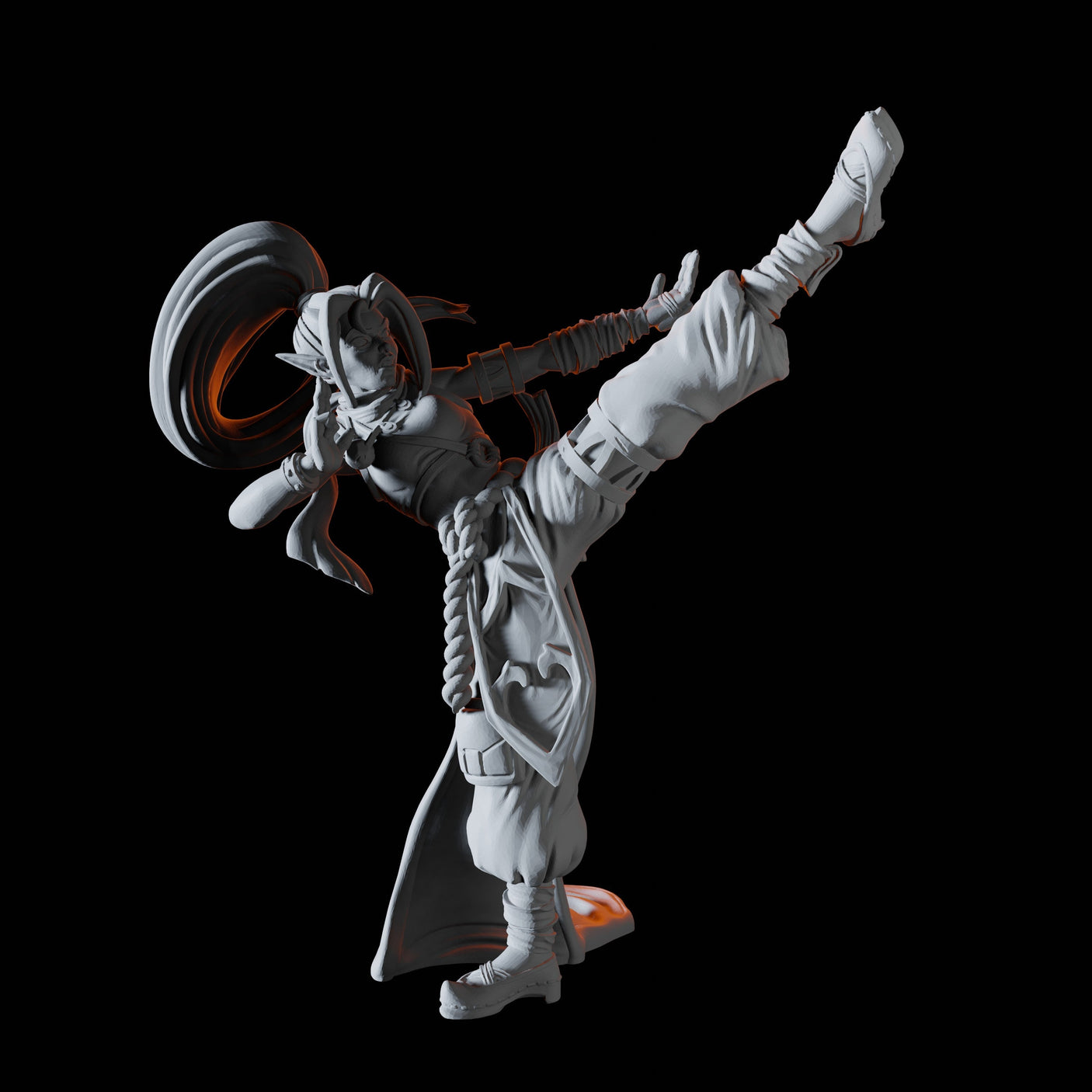 Elf Monk Miniature for Dungeons and Dragons, Pathfinder or other TTRPGs