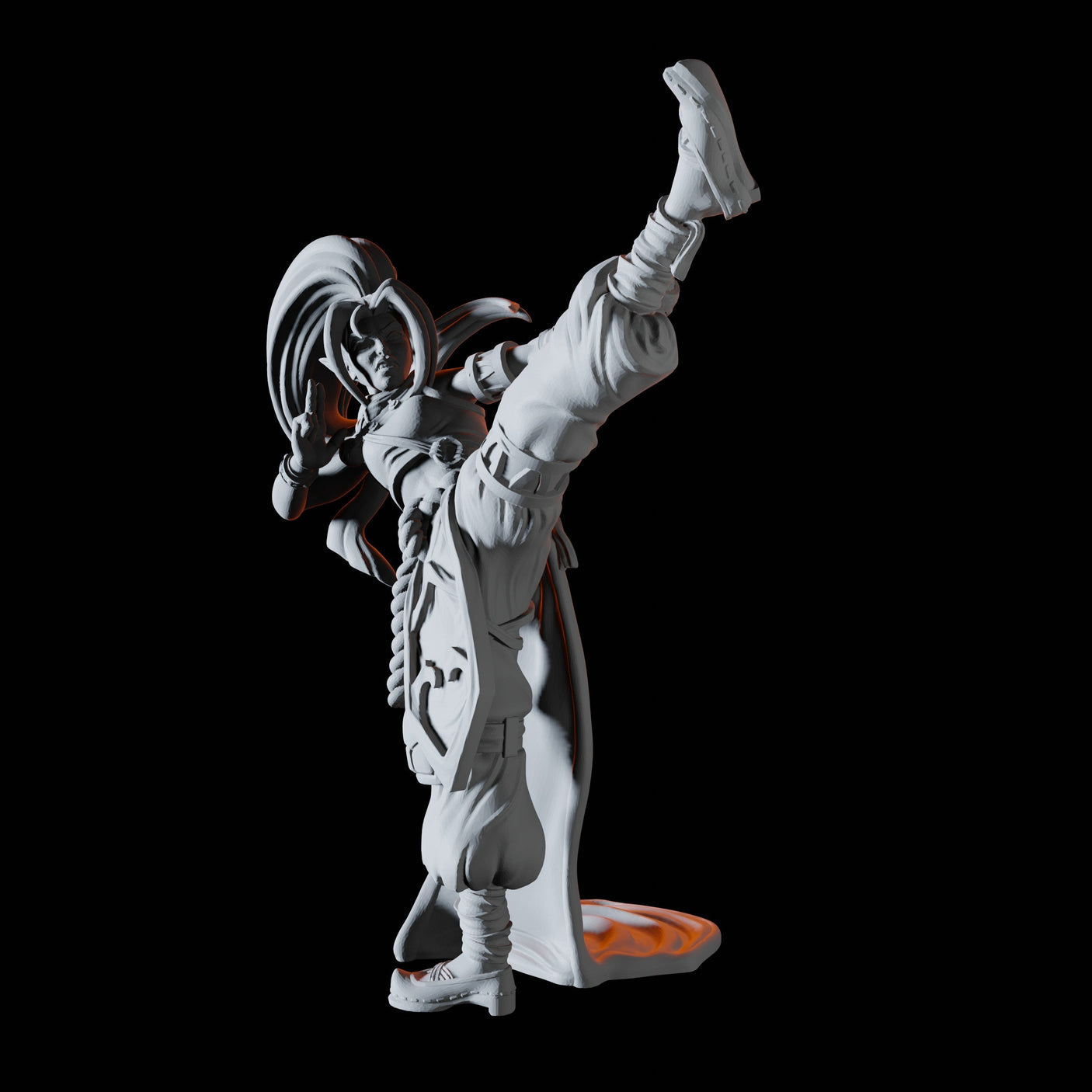 Elf Monk Miniature for Dungeons and Dragons, Pathfinder or other TTRPGs