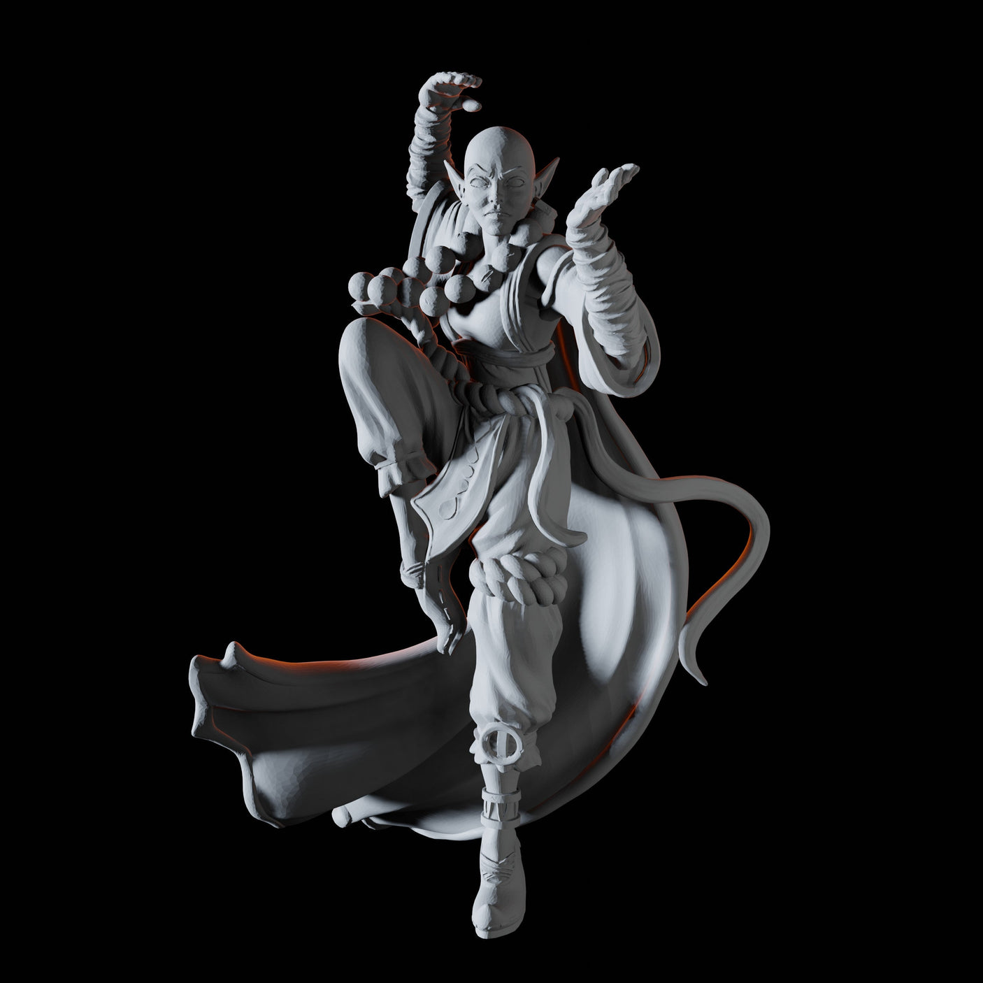 Elf Monk Miniature for Dungeons and Dragons, Pathfinder or other TTRPGs
