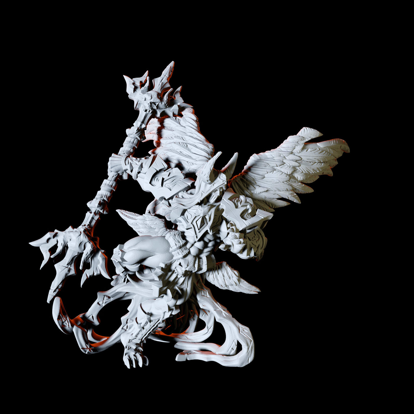 Fallen Angel Miniature for Dungeons and Dragons, Pathfinder or other TTRPGs