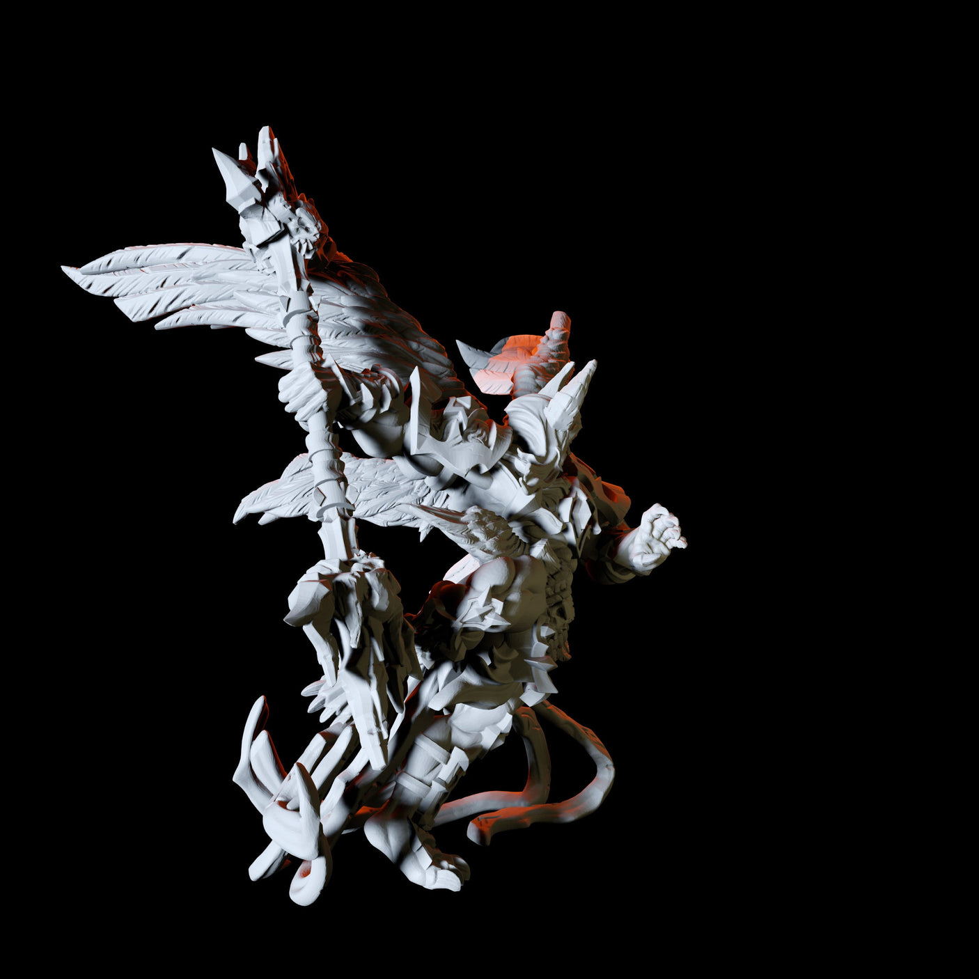 Fallen Angel Miniature for Dungeons and Dragons, Pathfinder or other TTRPGs