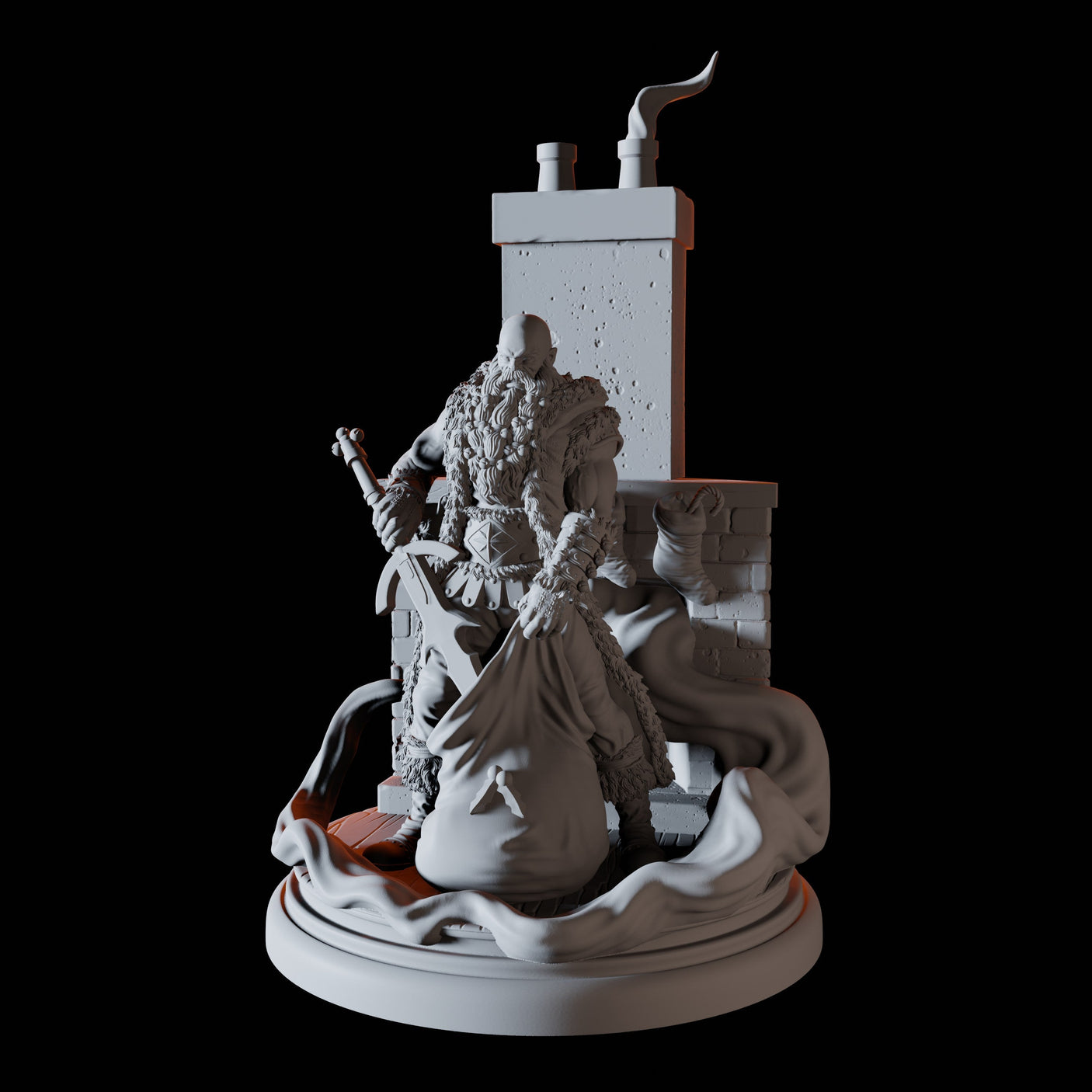 Father Christmas Miniature for Dungeons and Dragons, Pathfinder or other TTRPGs