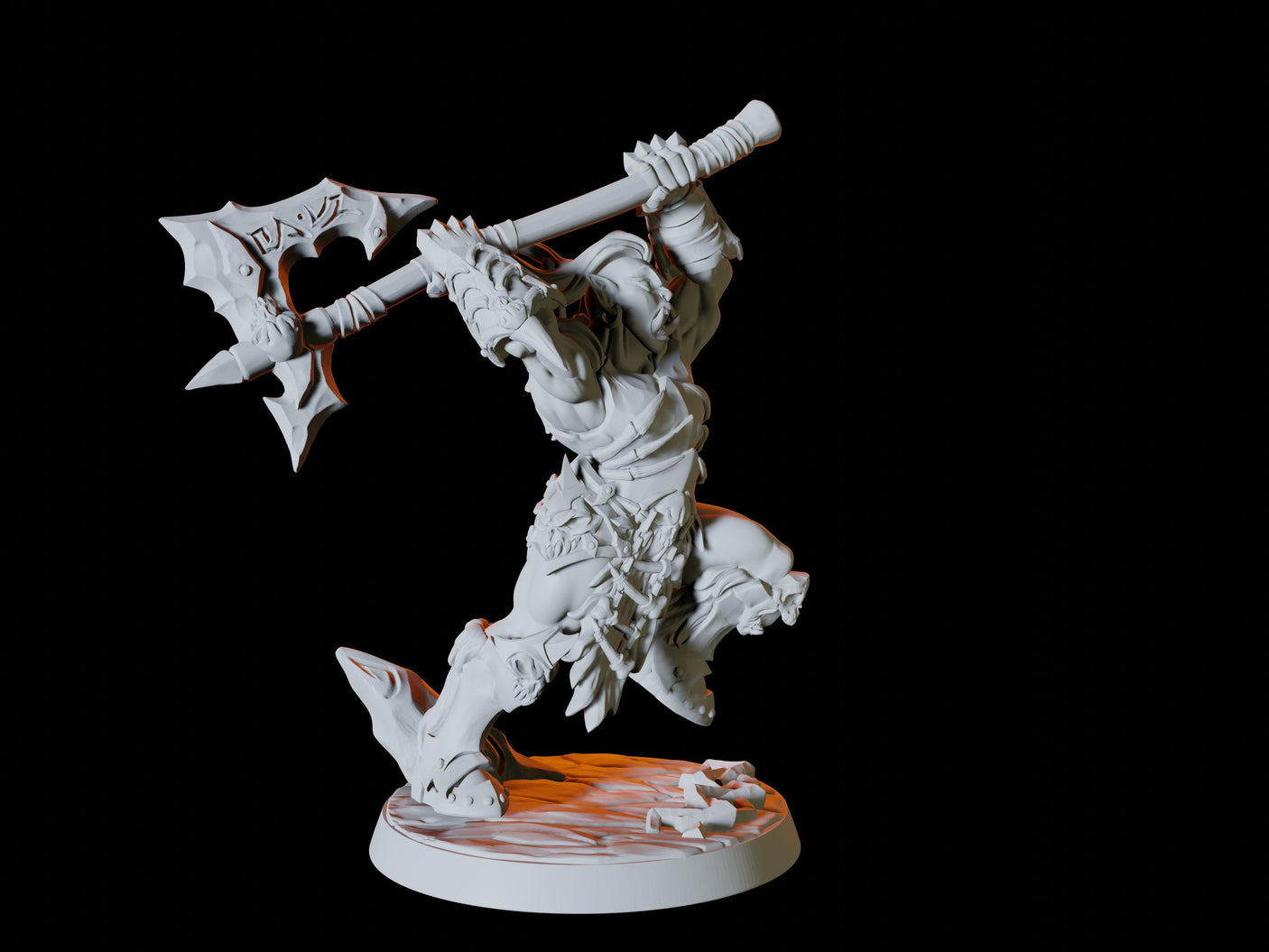 Five Frost Orc Soldiers Miniature for Dungeons and Dragons, Pathfinder or other TTRPGs