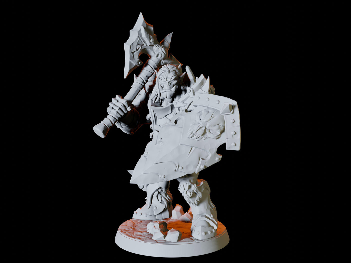Five Frost Orc Soldiers Miniature for Dungeons and Dragons, Pathfinder or other TTRPGs