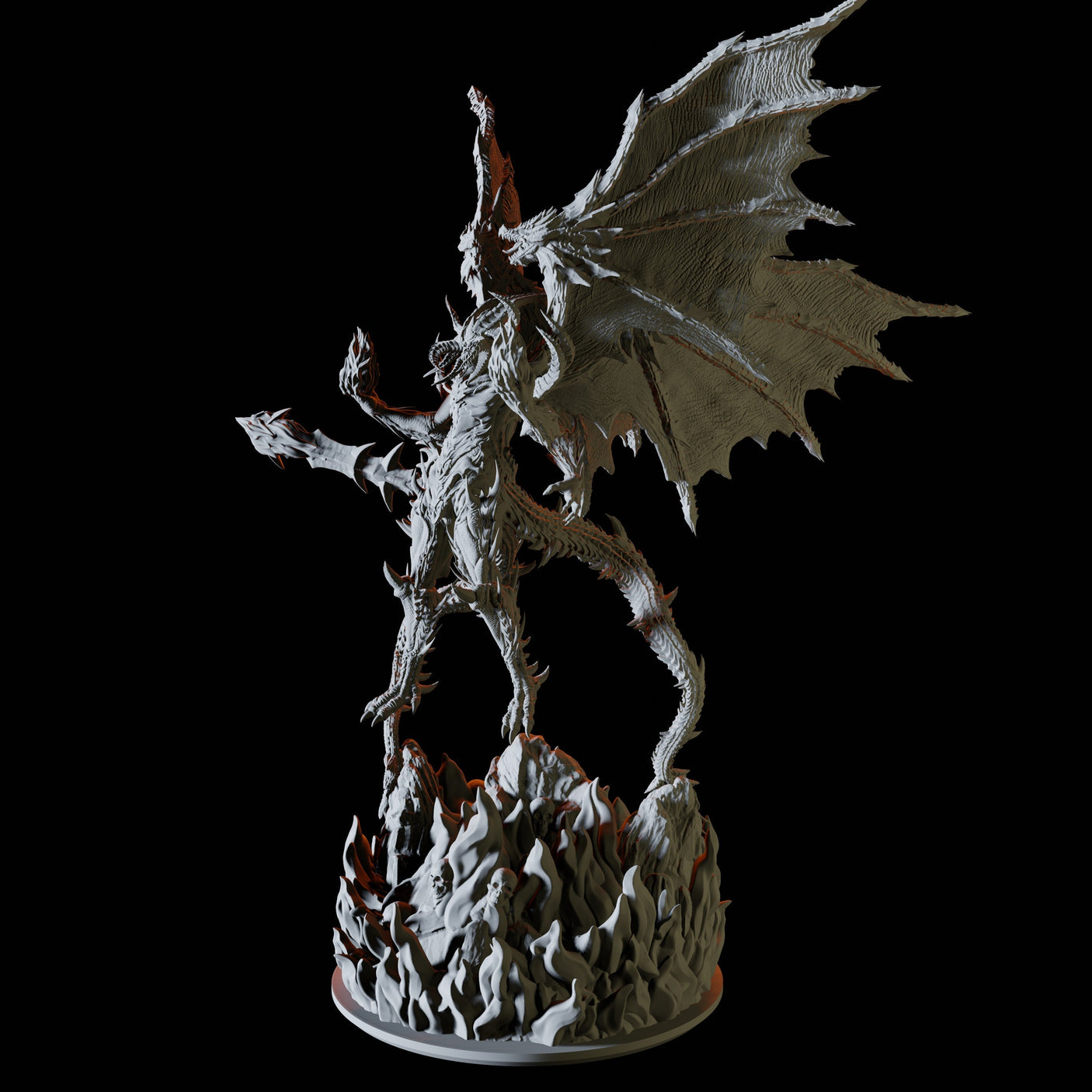 Flame Demon Miniature for Dungeons and Dragons, Pathfinder or other TTRPGs