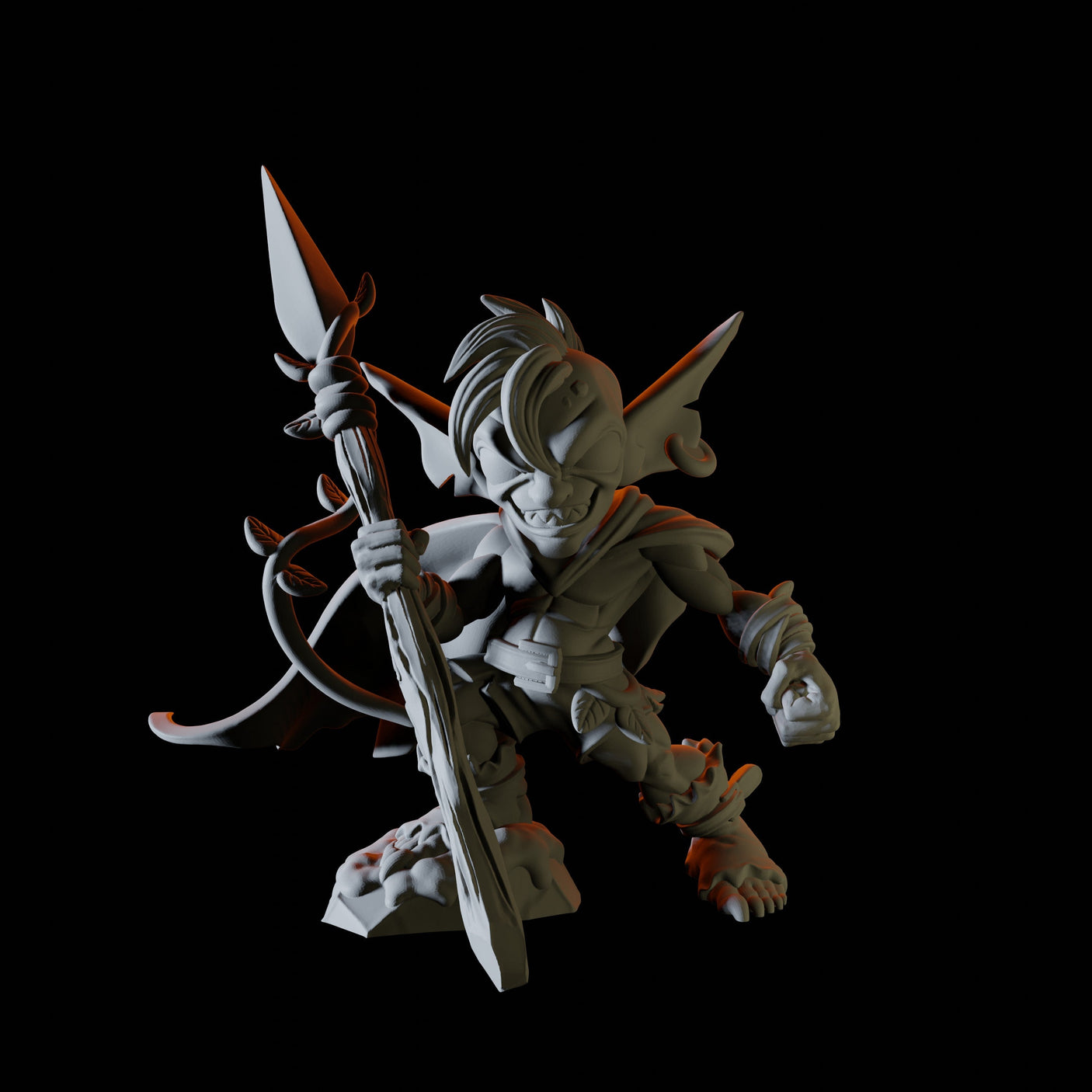 Forest Goblin with spear Miniature for Dungeons and Dragons, Pathfinder or other TTRPGs