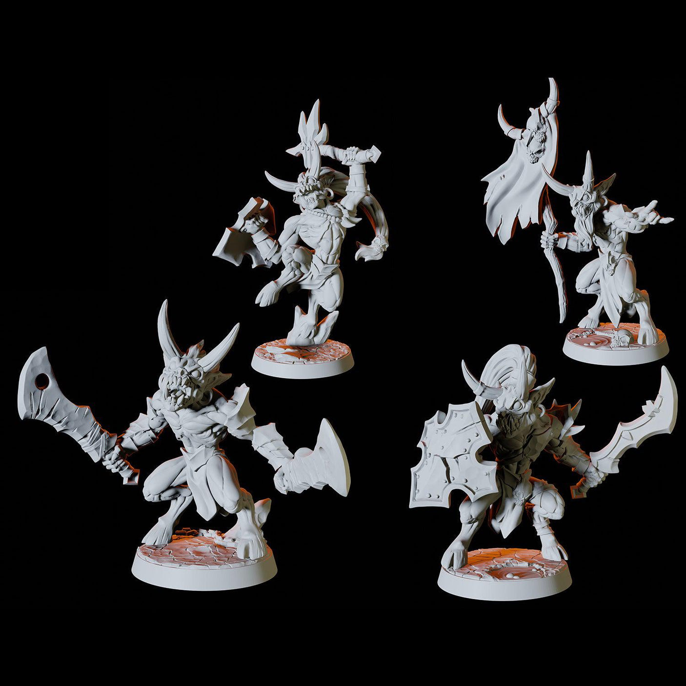 Four Devil Imp Soldiers Miniature for Dungeons and Dragons, Pathfinder or other TTRPGs