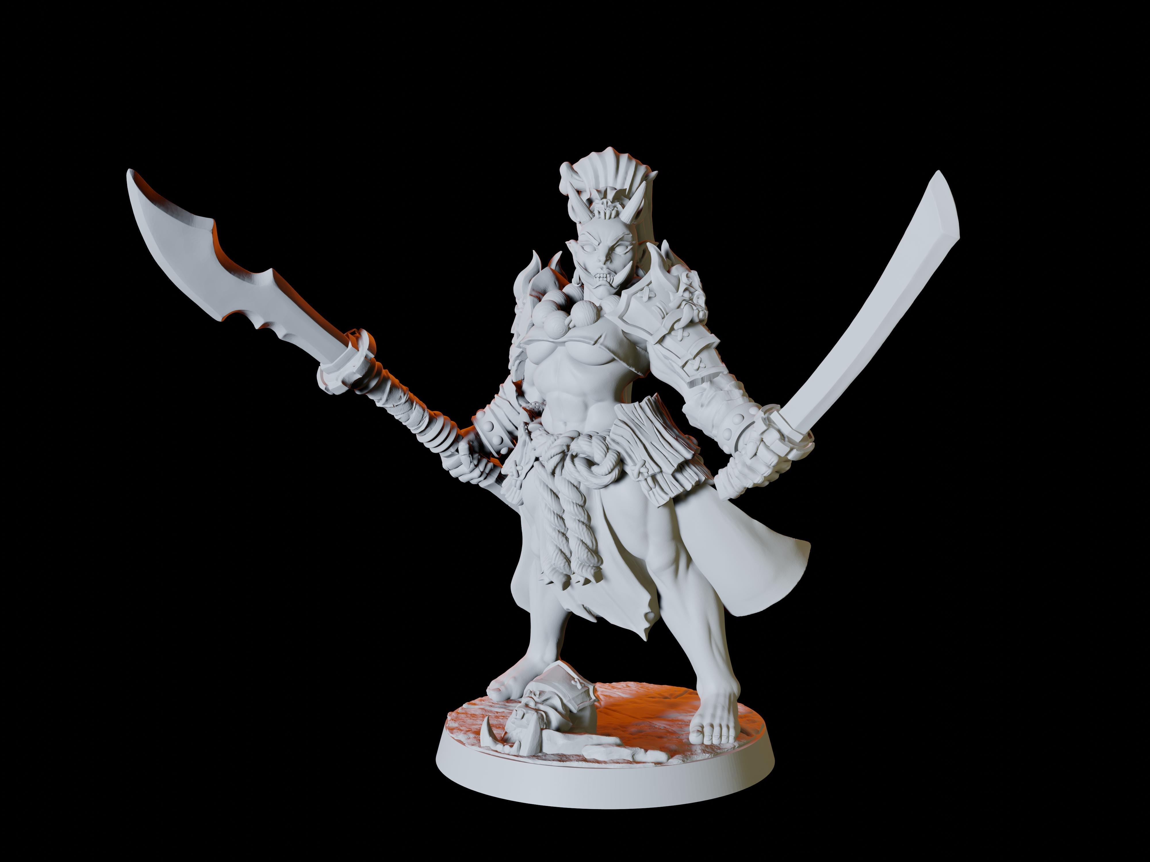 Four Japanese Inspired Orc Soldiers Miniatures for Dungeons and Dragons - Myth Forged
