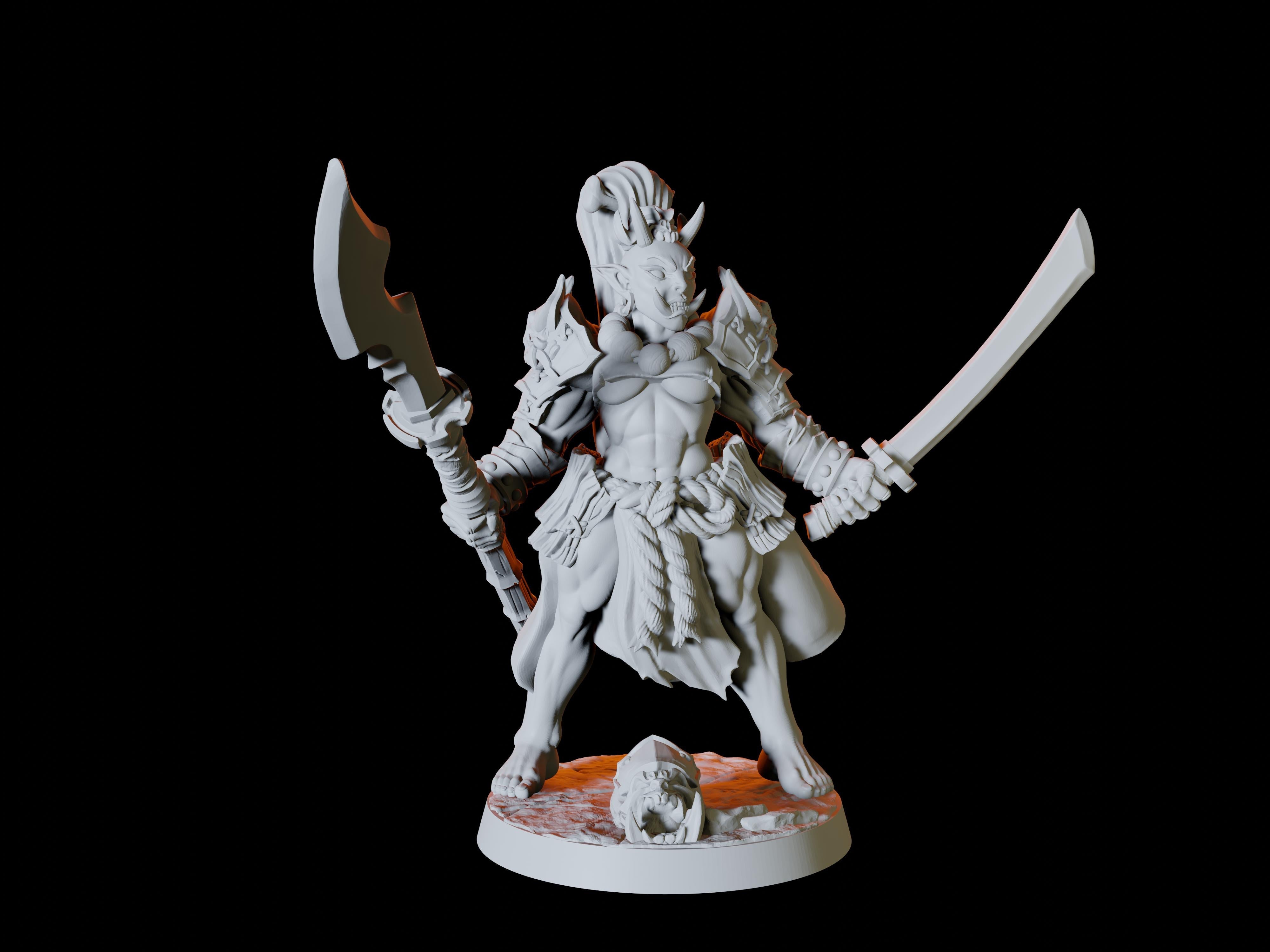 Four Japanese Inspired Orc Soldiers Miniatures for Dungeons and Dragons - Myth Forged
