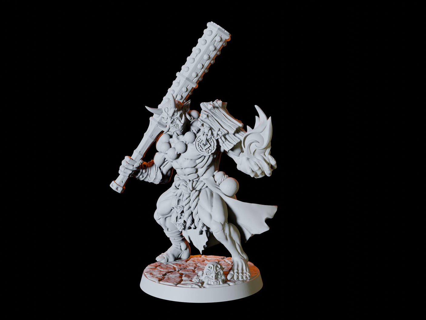 Four Japanese Inspired Orc Soldiers Miniature for Dungeons and Dragons, Pathfinder or other TTRPGs