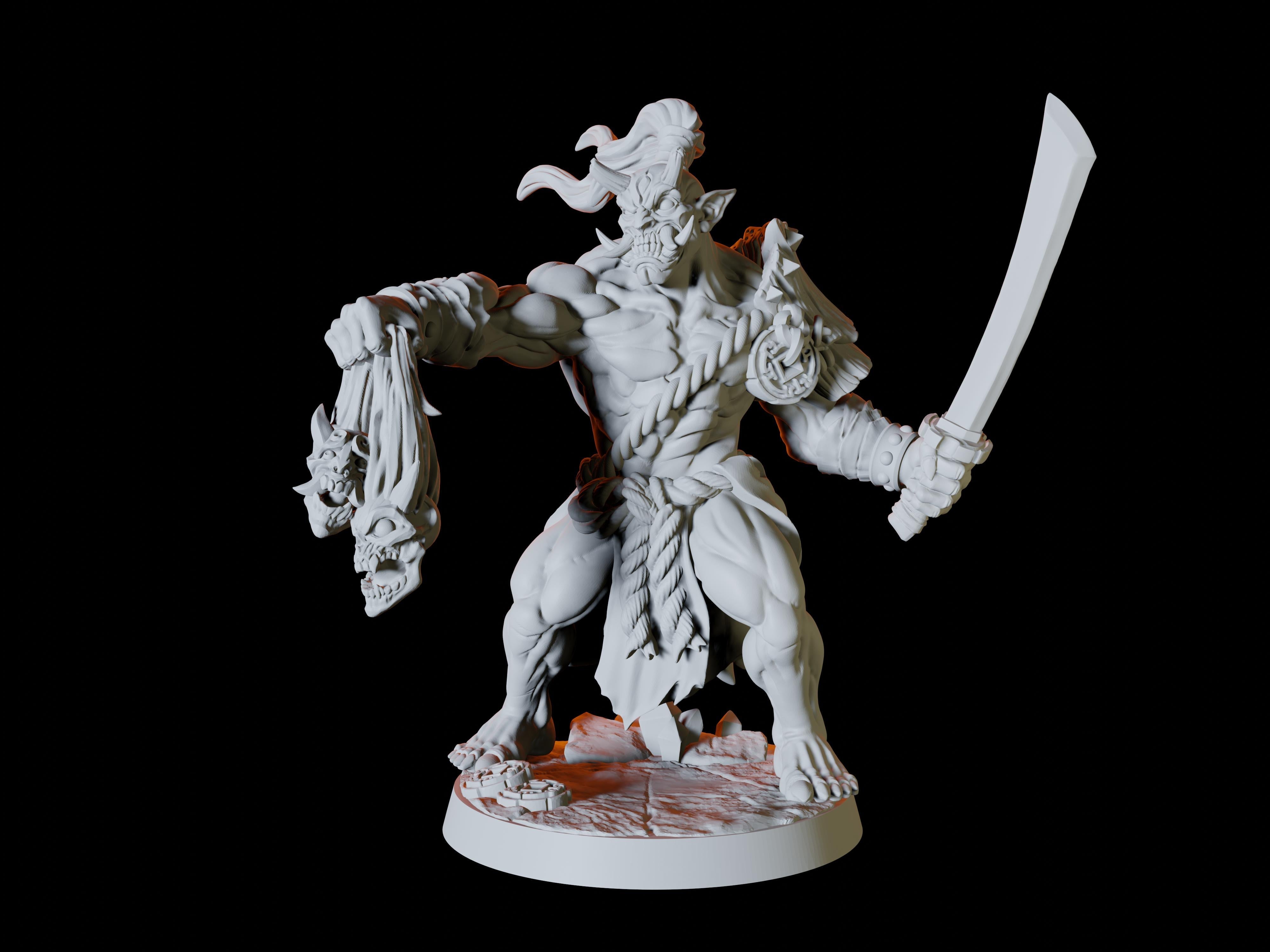 Four Japanese Inspired Orc Soldiers Miniatures for Dungeons and Dragons - Myth Forged