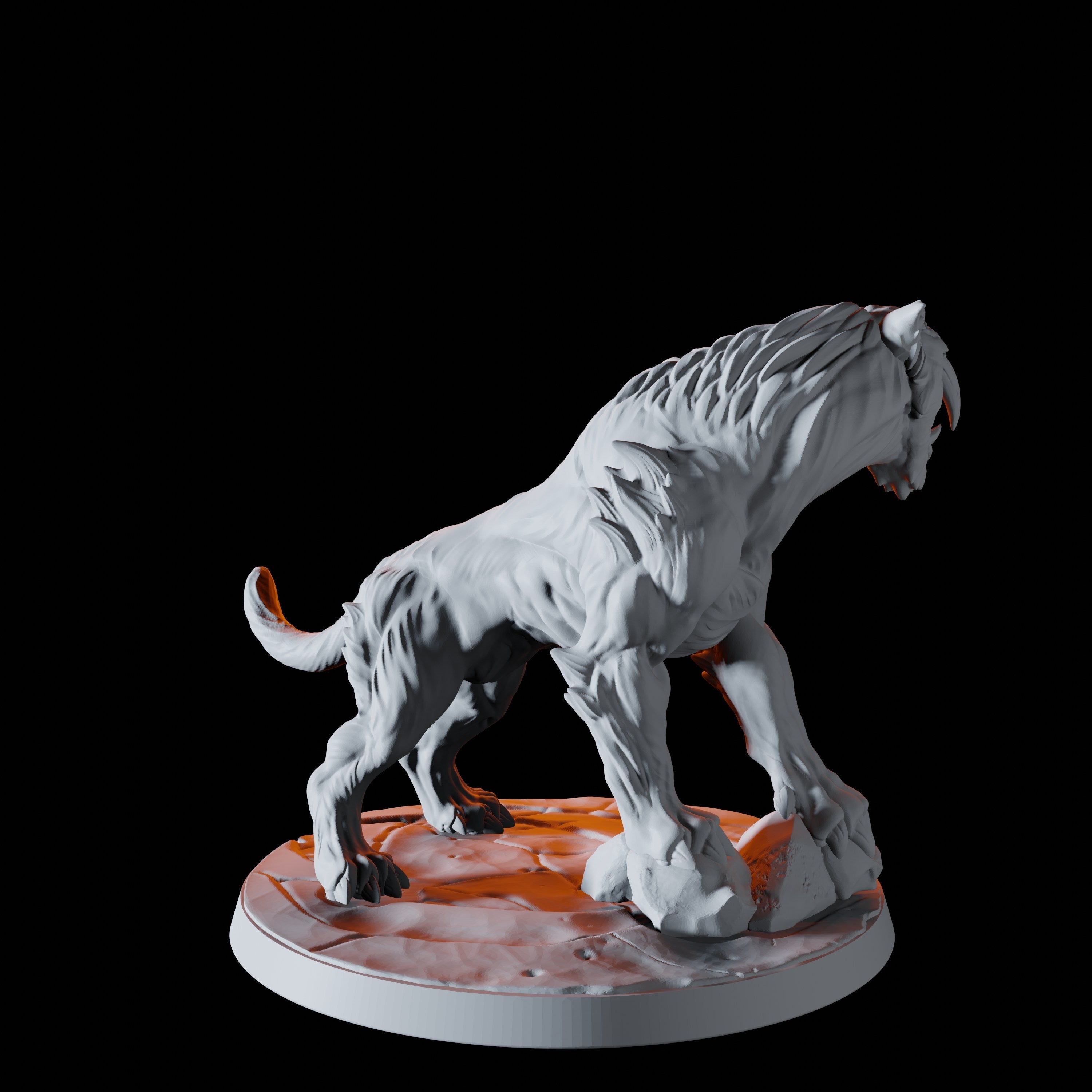 Four Sabre-Toothed Tiger Miniatures for Dungeons and Dragons - Myth Forged