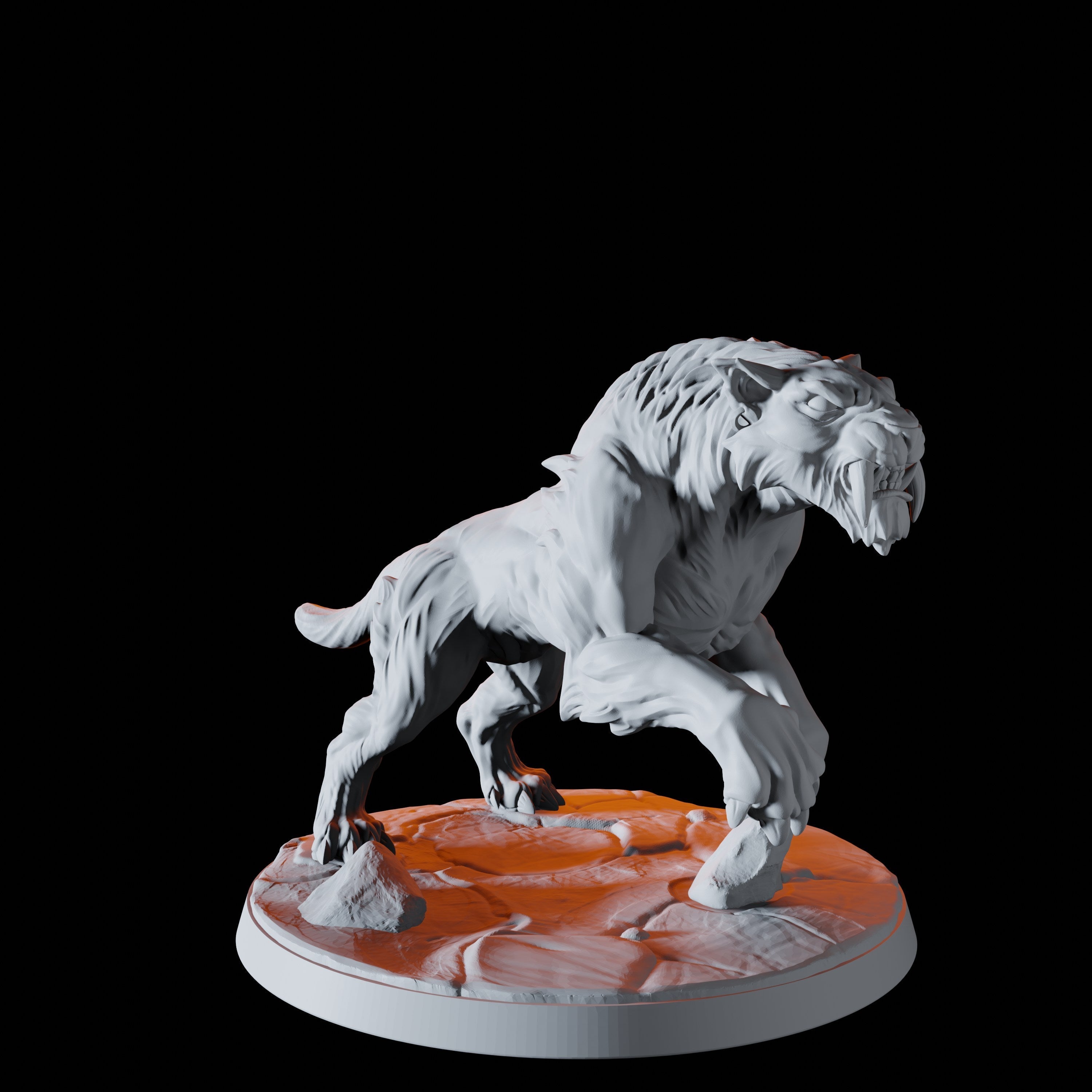 Four Sabre-Toothed Tiger Miniatures for Dungeons and Dragons - Myth Forged