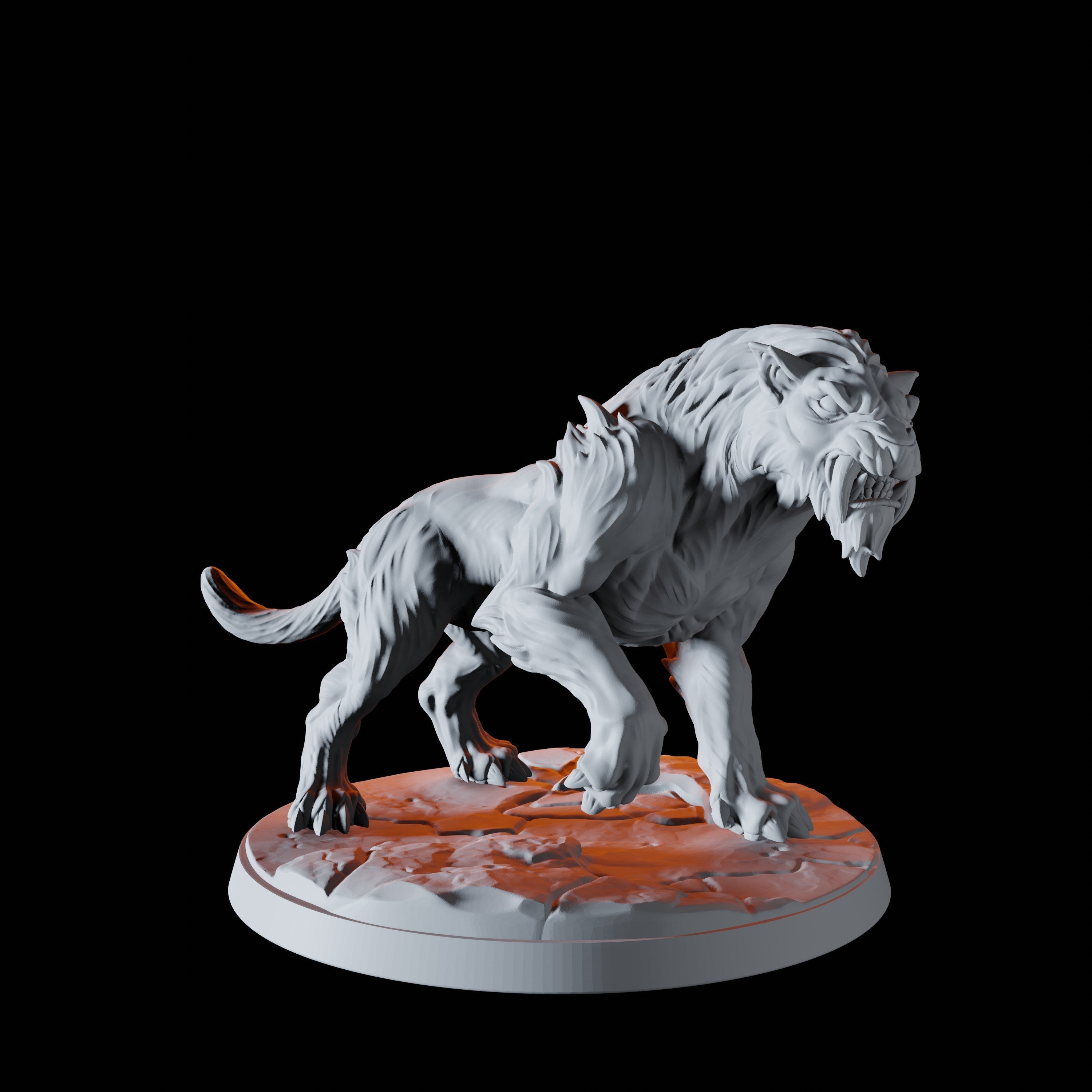 Four Sabre-Toothed Tiger Miniatures for Dungeons and Dragons - Myth Forged