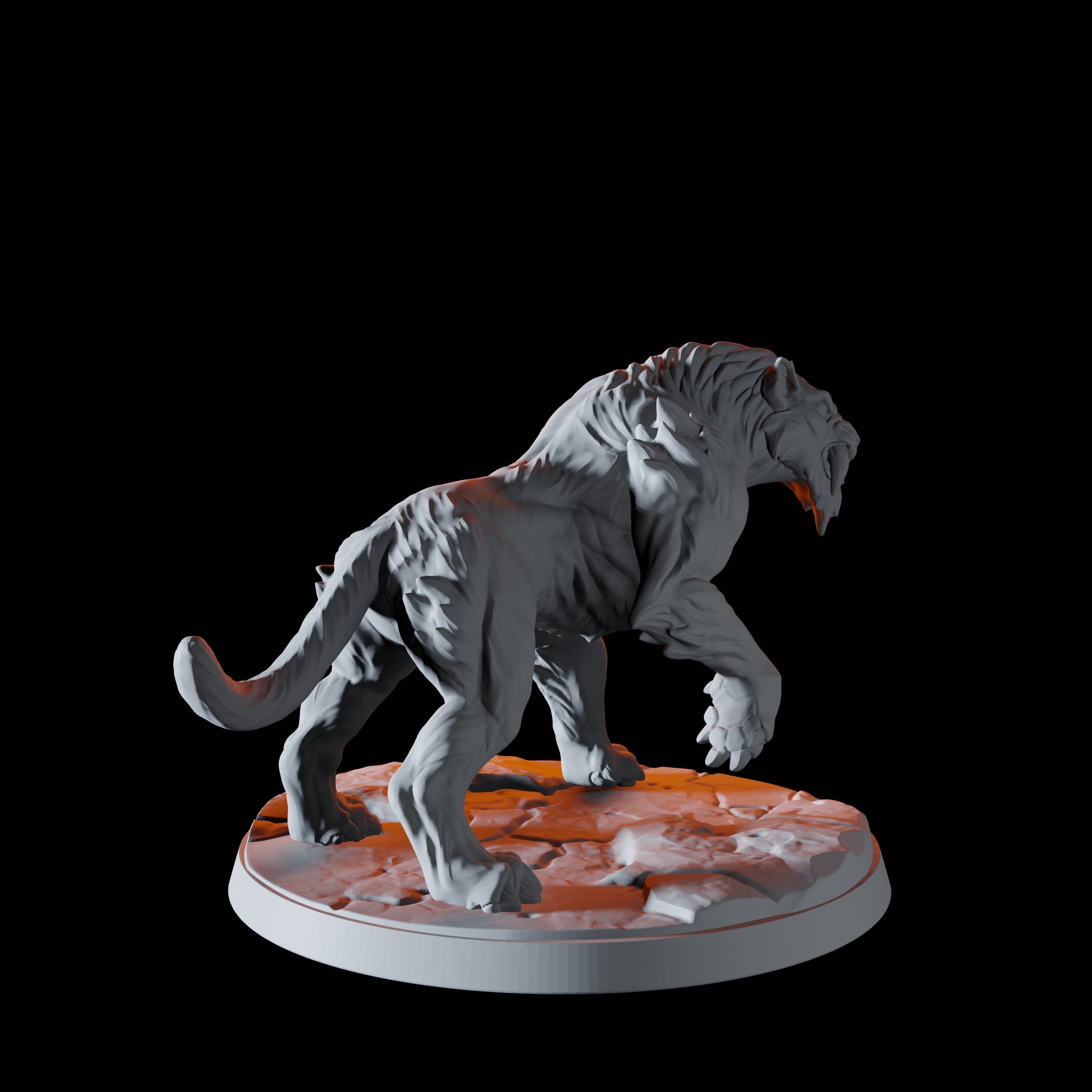 Four Sabre-Toothed Tiger Miniatures for Dungeons and Dragons - Myth Forged