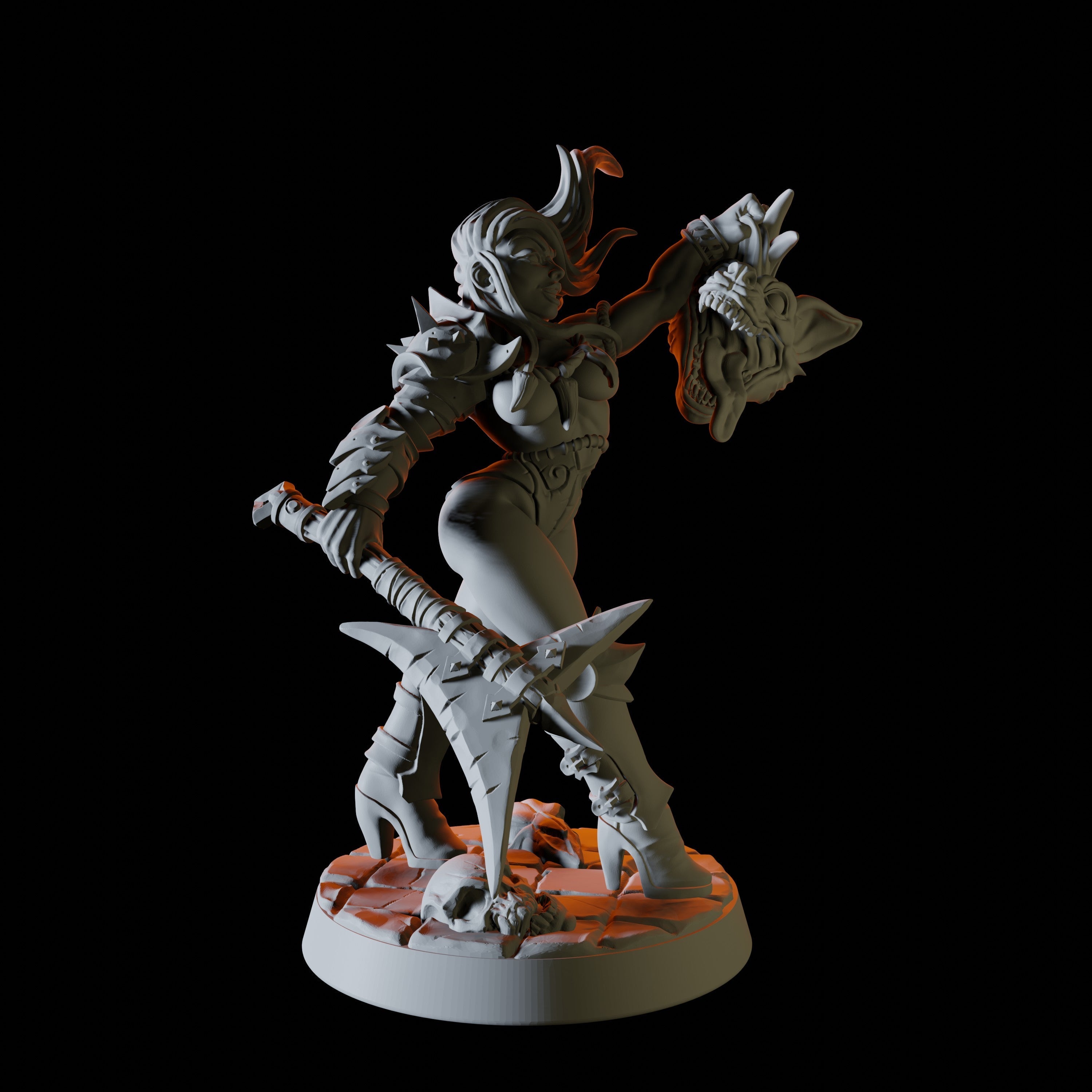 Human Gnoll Slayer Pinup Miniature for Dungeons and Dragons - Myth Forged