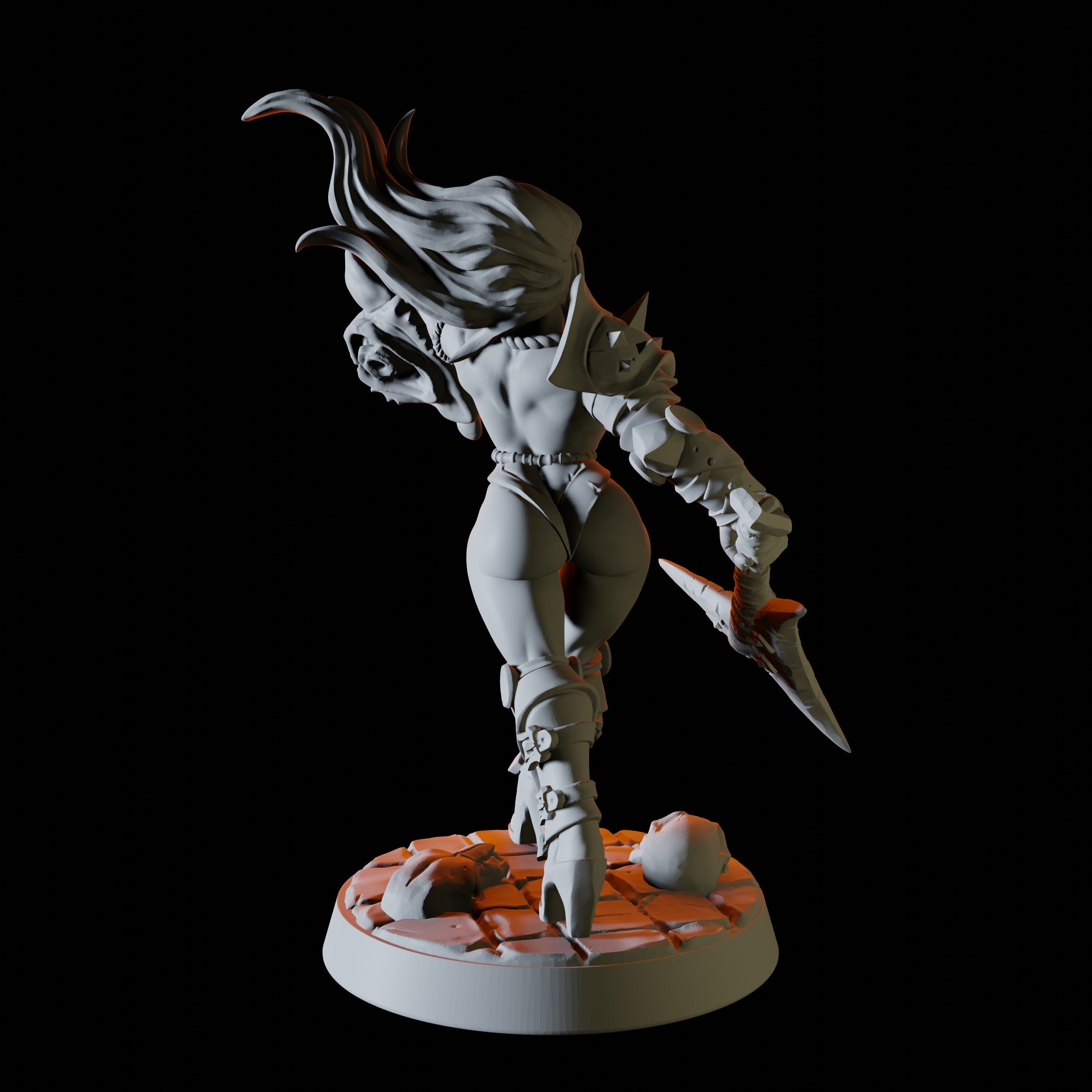 Human Gnoll Slayer Pinup Miniature for Dungeons and Dragons - Myth Forged