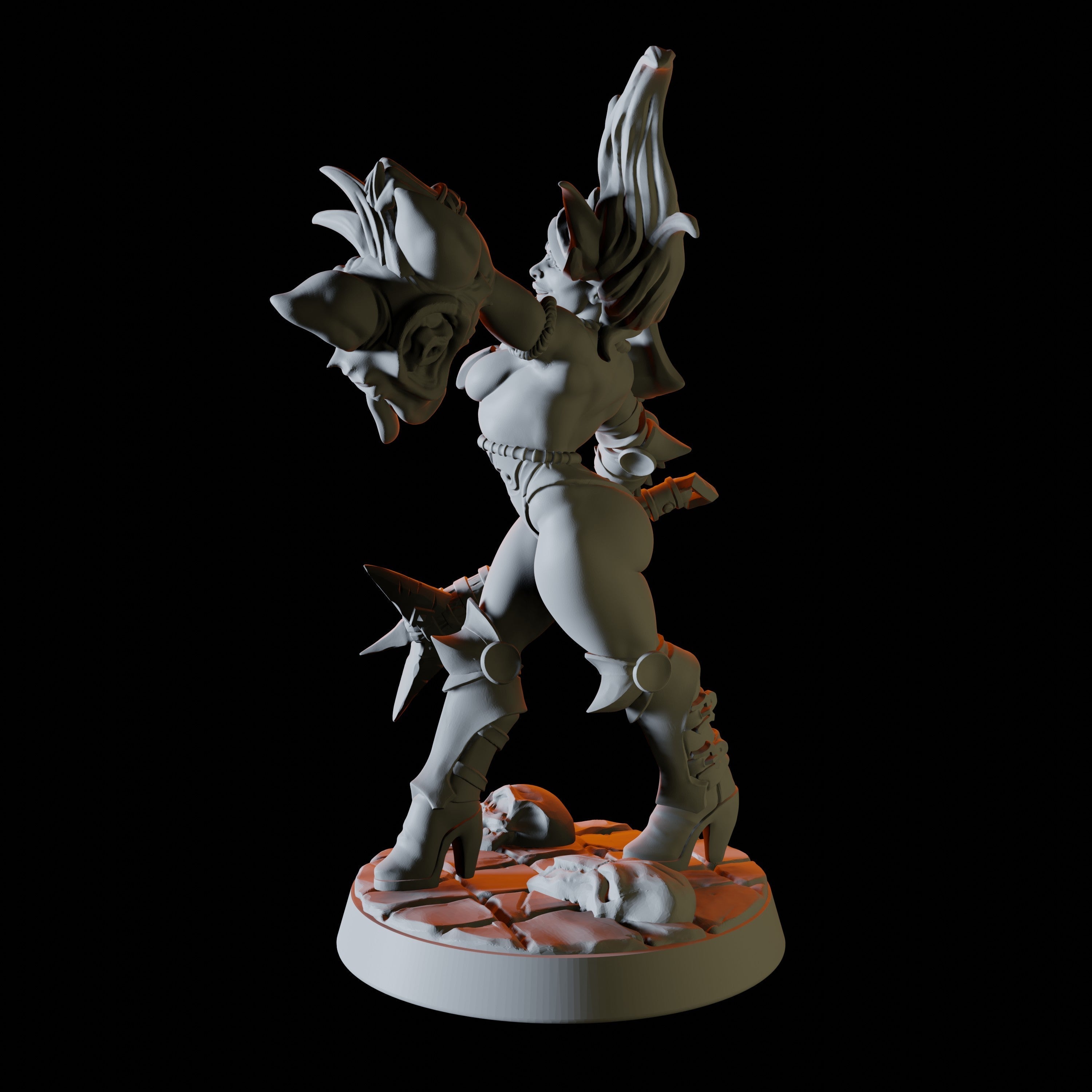 Human Gnoll Slayer Pinup Miniature for Dungeons and Dragons - Myth Forged