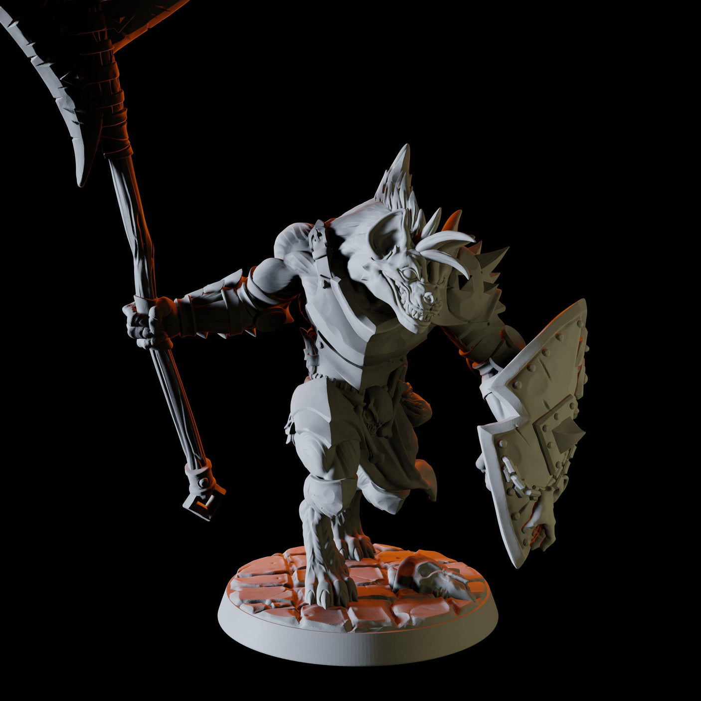 Gnoll with spear and shield Miniature for Dungeons and Dragons, Pathfinder or other TTRPGs