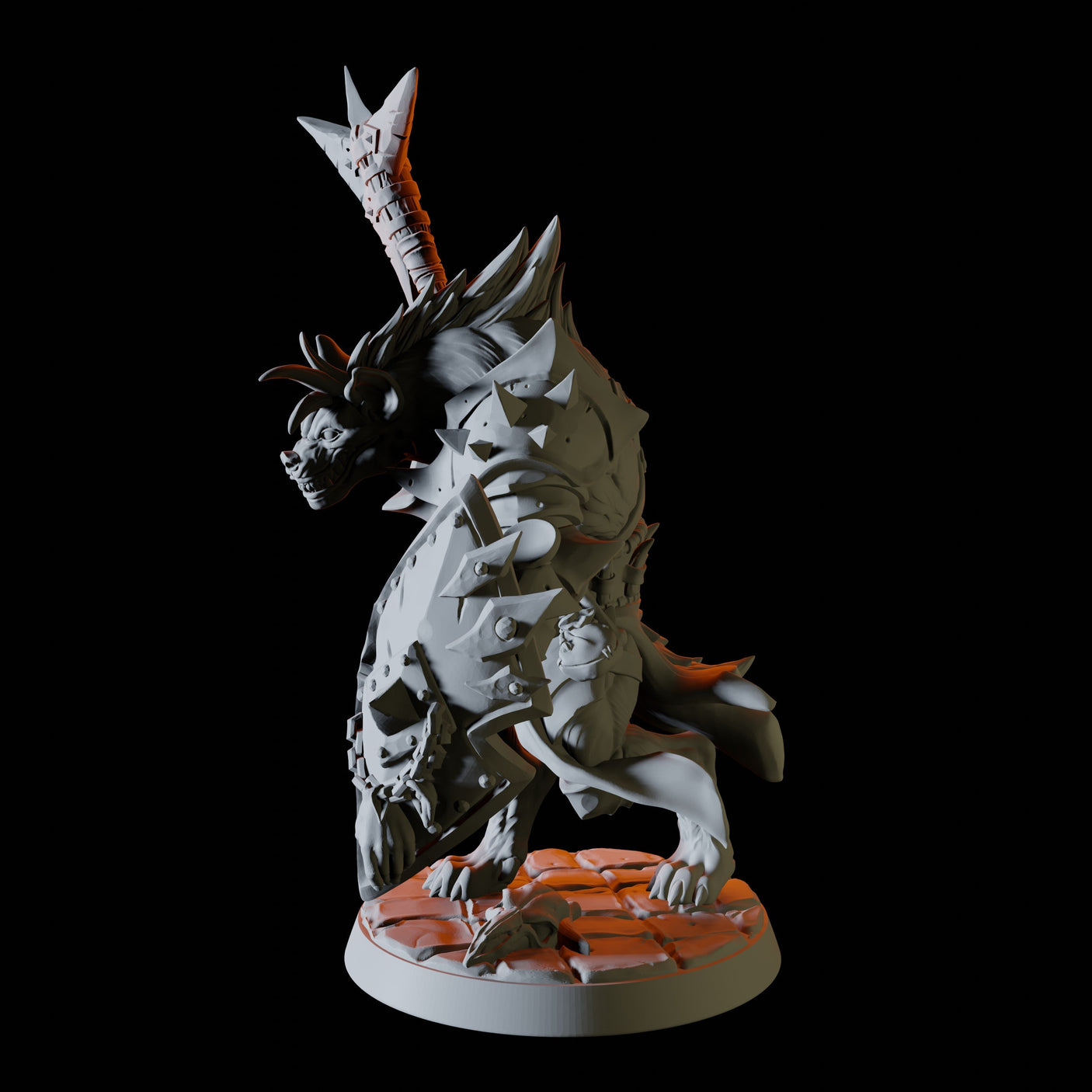 Gnoll with spear and shield Miniature for Dungeons and Dragons, Pathfinder or other TTRPGs