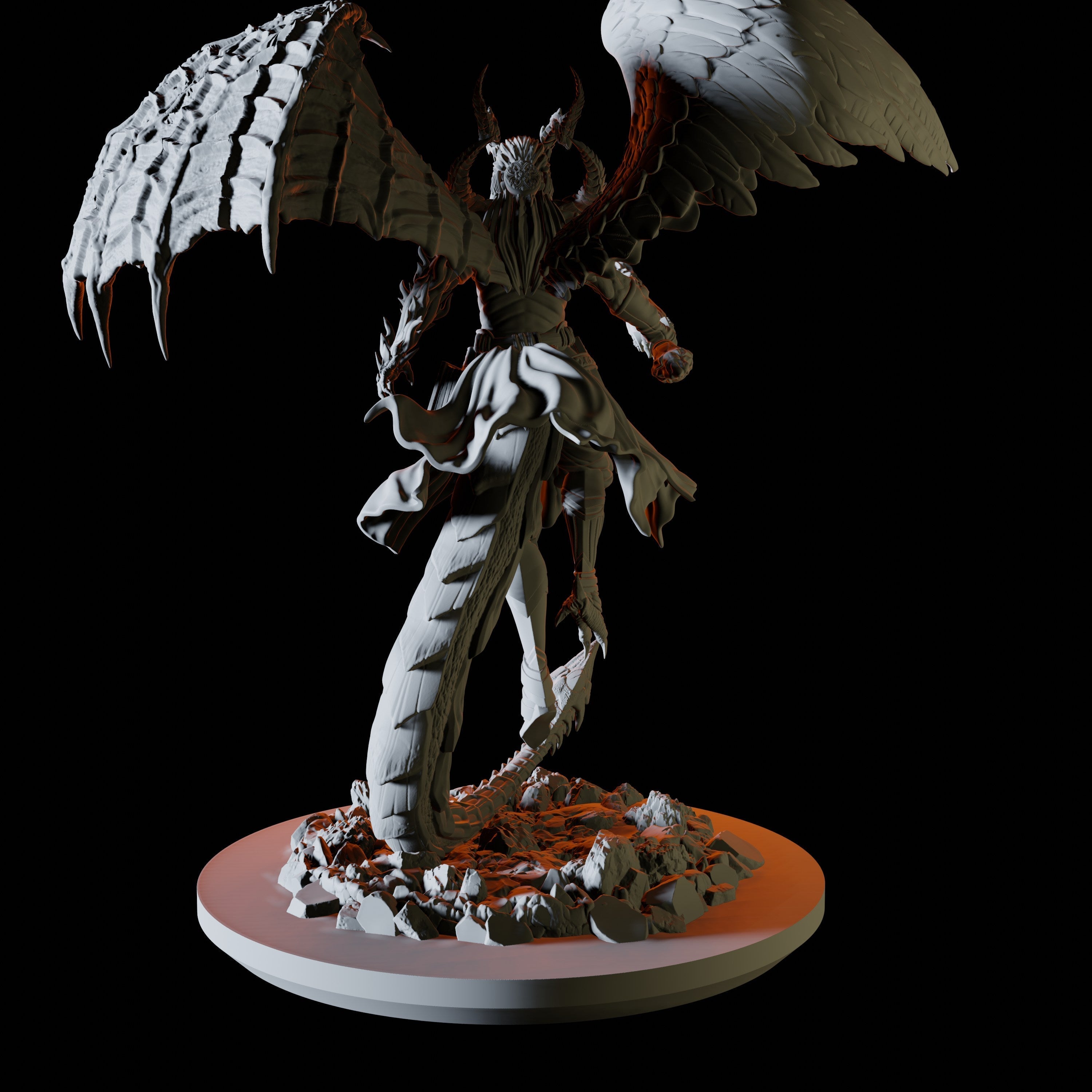 Half Angel Half Demon Celestial Miniature for Dungeons and Dragons - Myth Forged