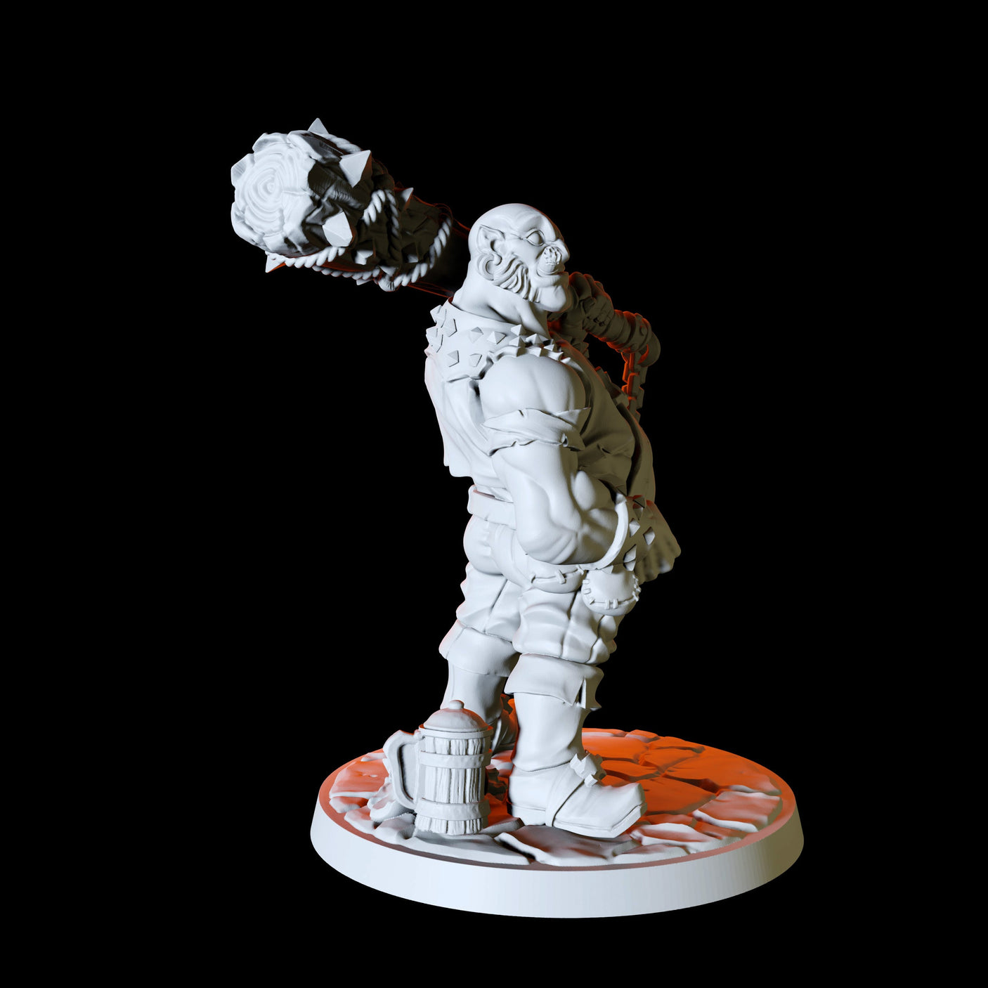 Half Orc Bruiser Miniature for Dungeons and Dragons, Pathfinder or other TTRPGs
