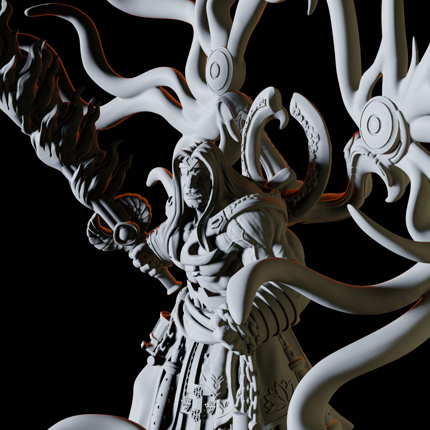 Half Orc Celestial Miniature for Dungeons and Dragons, Pathfinder or other TTRPGs