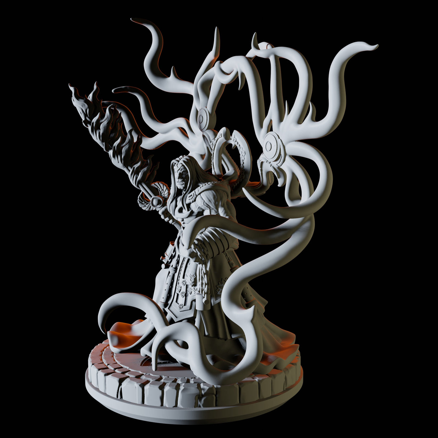 Half Orc Celestial Miniature for Dungeons and Dragons, Pathfinder or other TTRPGs
