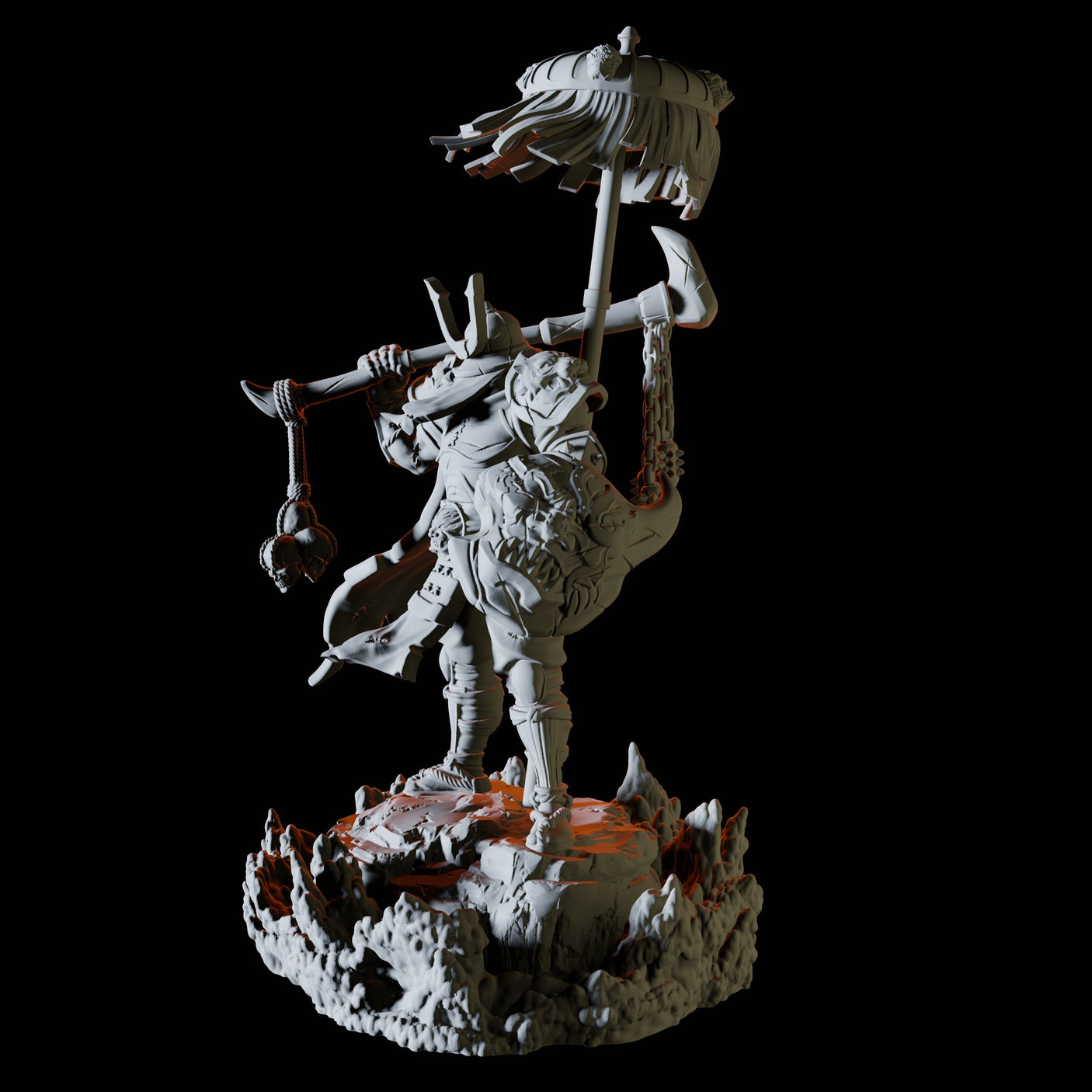 Hell Samurai Miniature for Dungeons and Dragons, Pathfinder or other TTRPGs