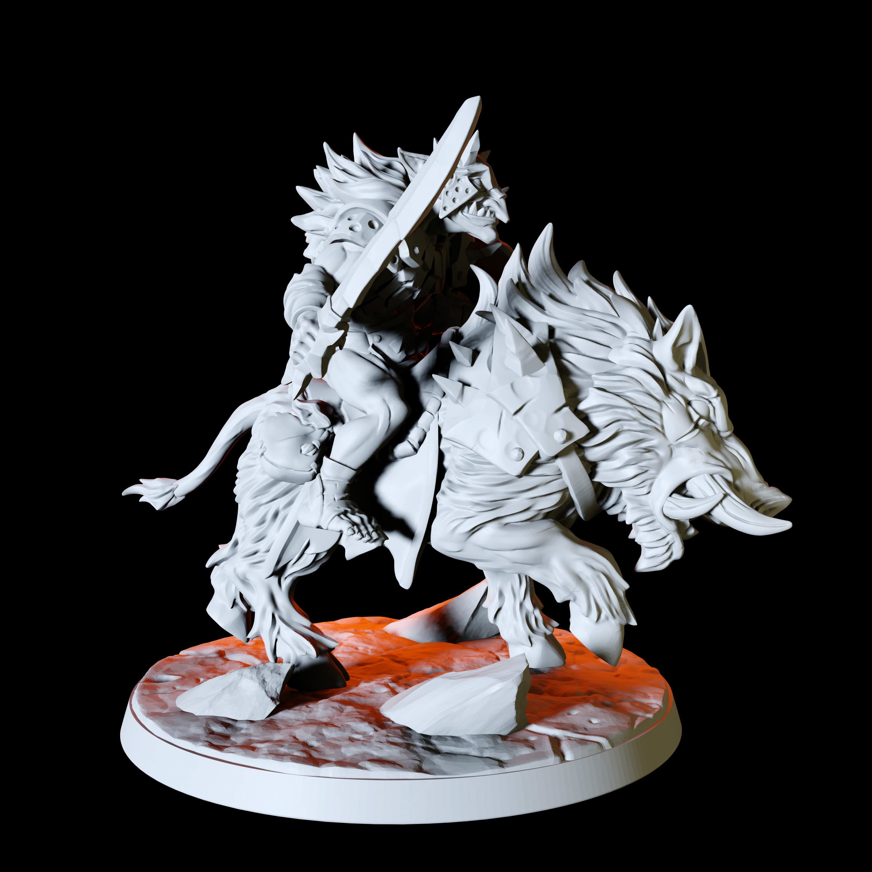 Hobgoblin Worg Rider Miniature for Dungeons and Dragons - Myth Forged