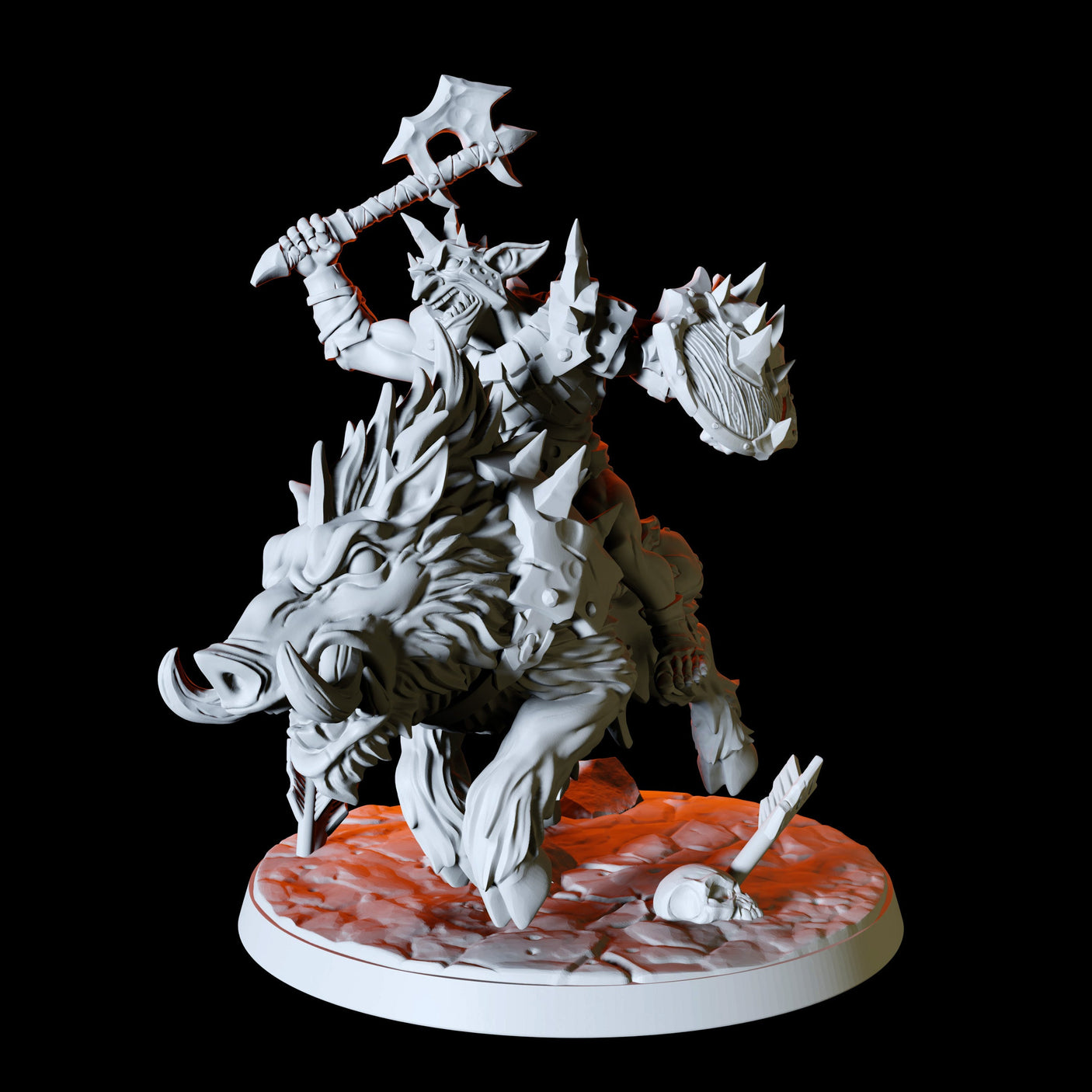 Hobgoblin Worg Rider Type B Miniature for Dungeons and Dragons, Pathfinder or other TTRPGs