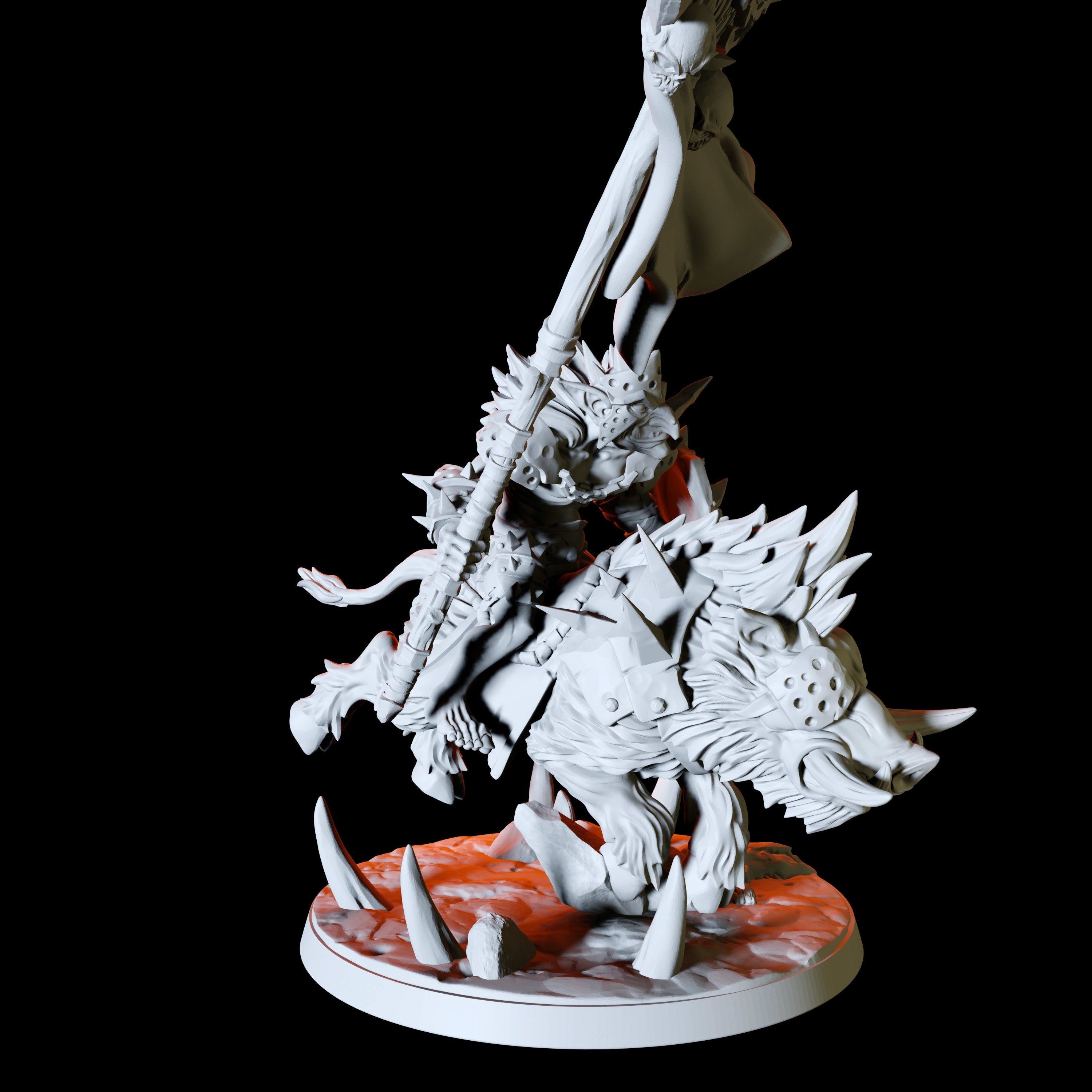 Hobgoblin Worg Rider Miniature for Dungeons and Dragons - Myth Forged