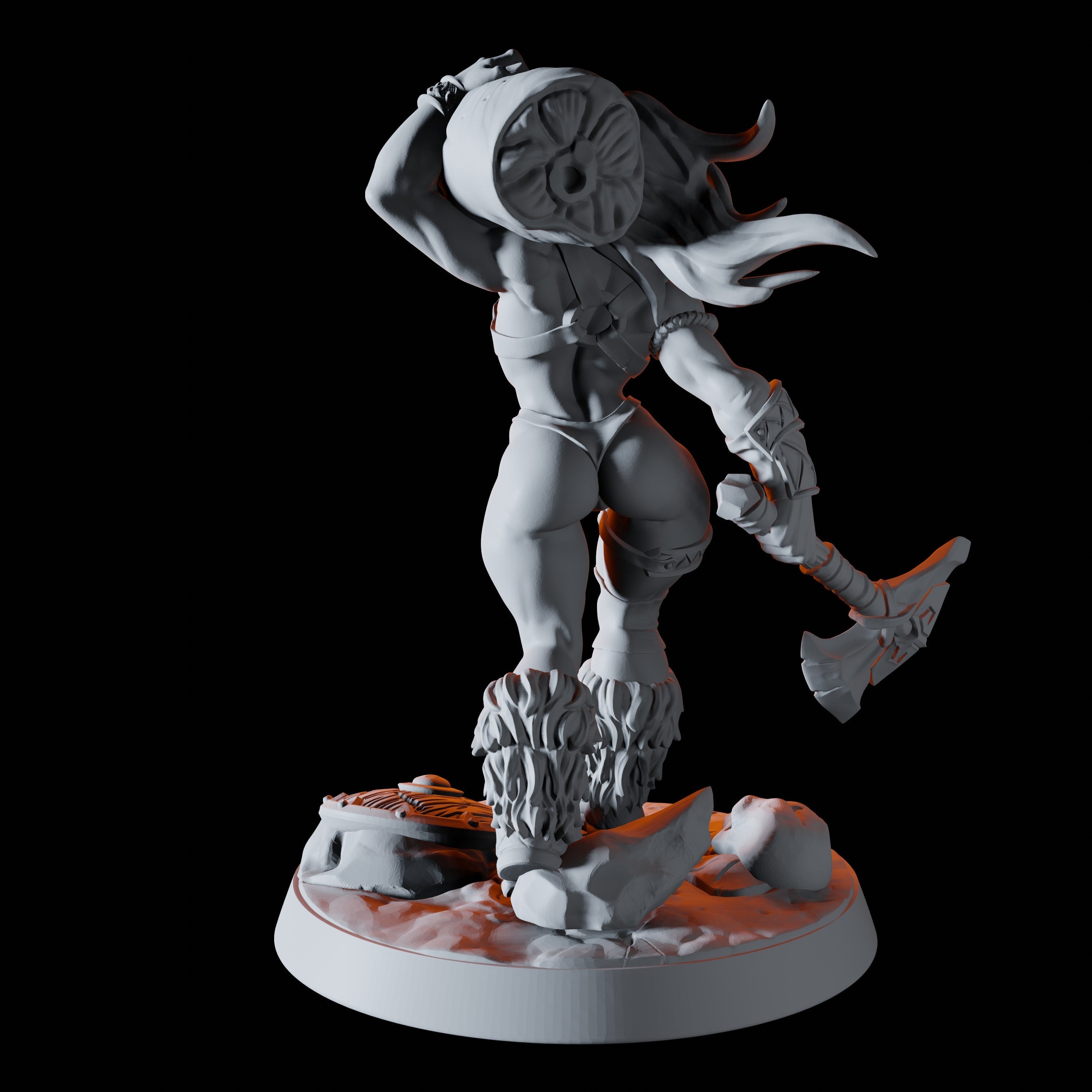 Human Barbarian Pinup Miniature for Dungeons and Dragons - Myth Forged