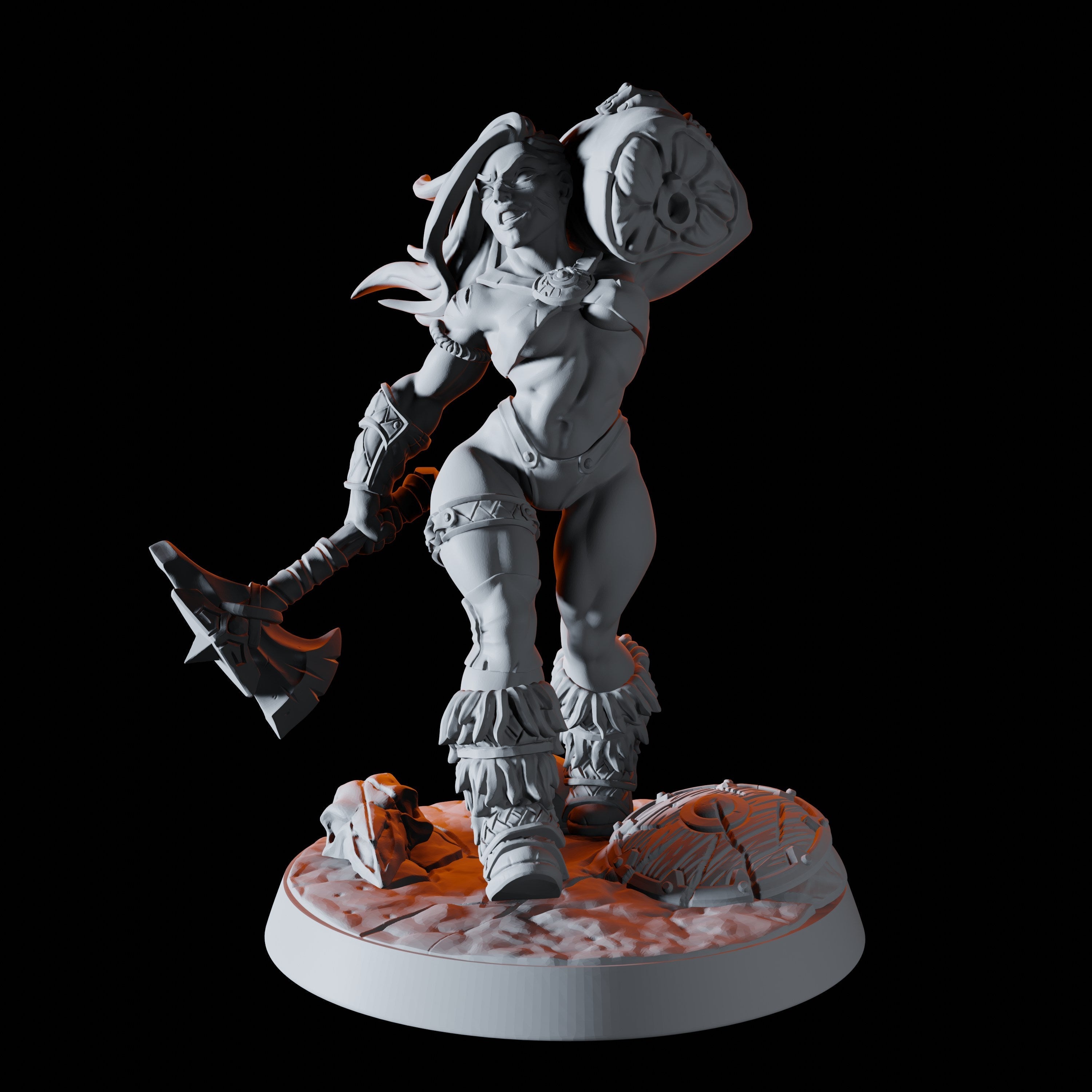 Human Barbarian Pinup Miniature for Dungeons and Dragons - Myth Forged