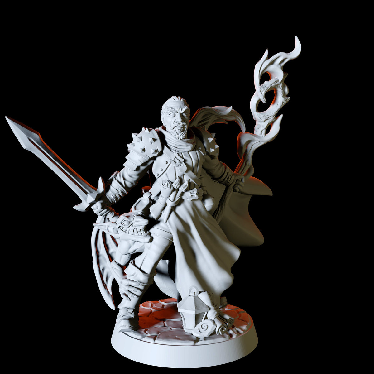 Human Warlock Miniature for Dungeons and Dragons, Pathfinder or other TTRPGs