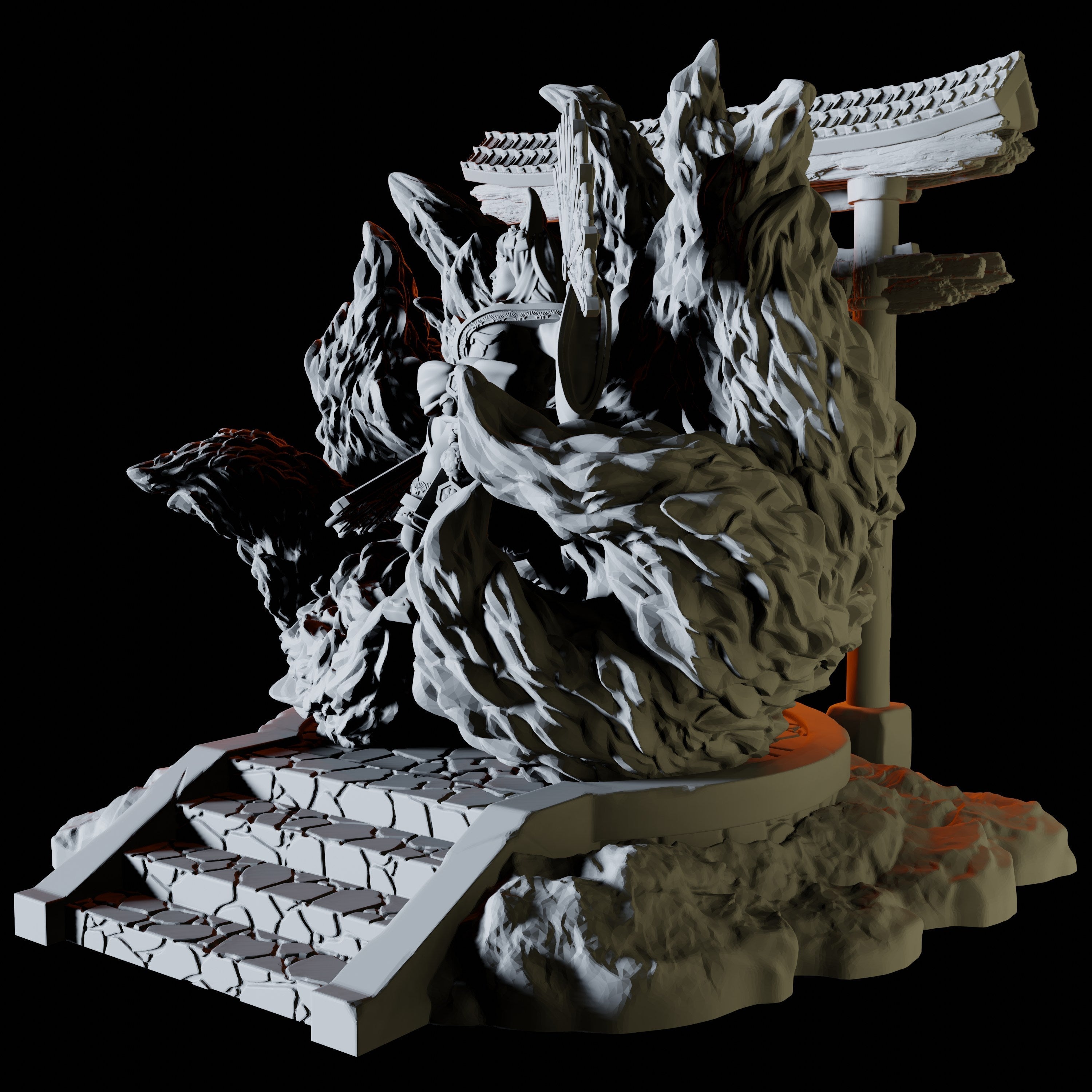 Kitsune Sorcerer Miniature for Dungeons and Dragons - Myth Forged