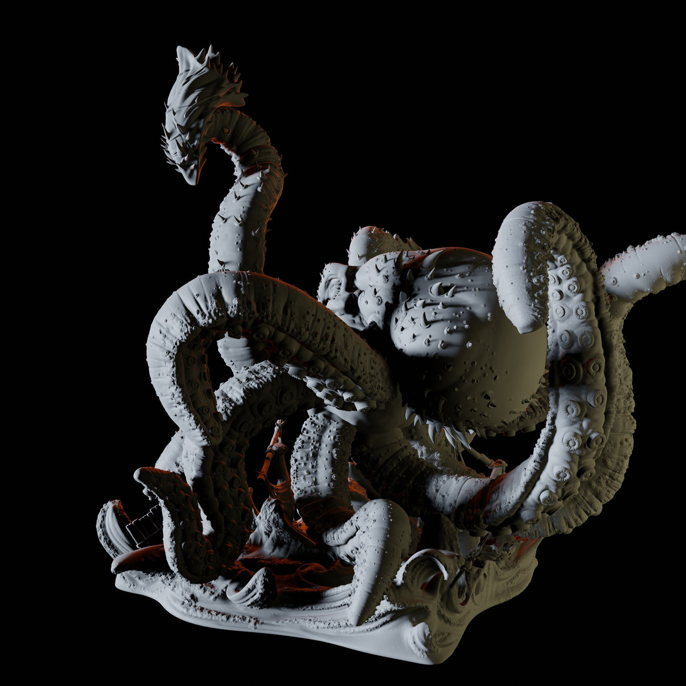 Kraken Miniature for Dungeons and Dragons, Pathfinder or other TTRPGs