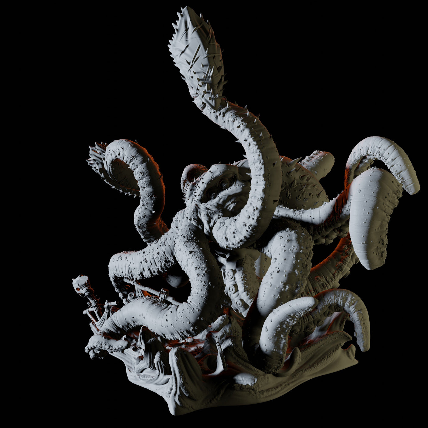 Kraken Miniature for Dungeons and Dragons, Pathfinder or other TTRPGs