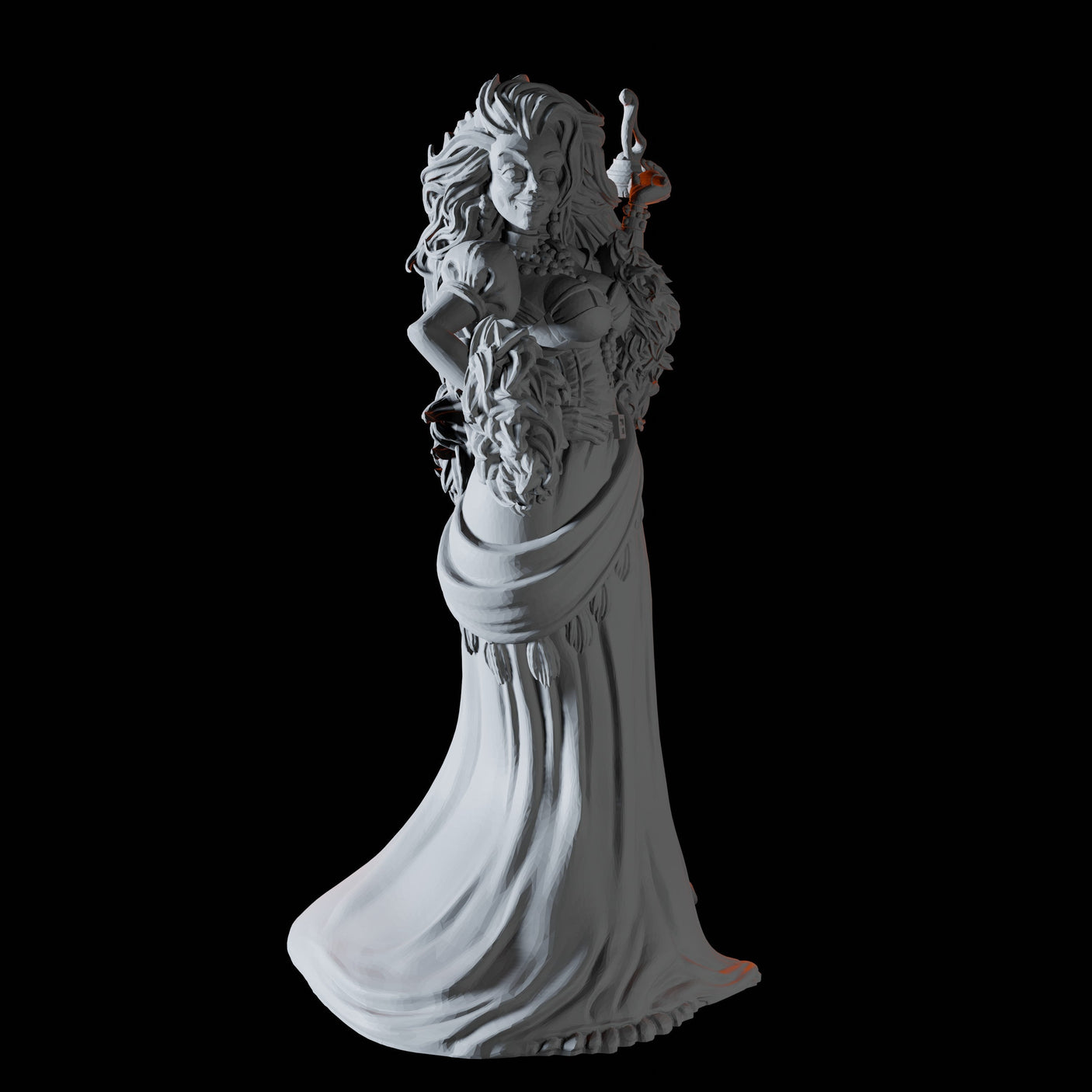 Lady of the Night Miniature for Dungeons and Dragons, Pathfinder or other TTRPGs