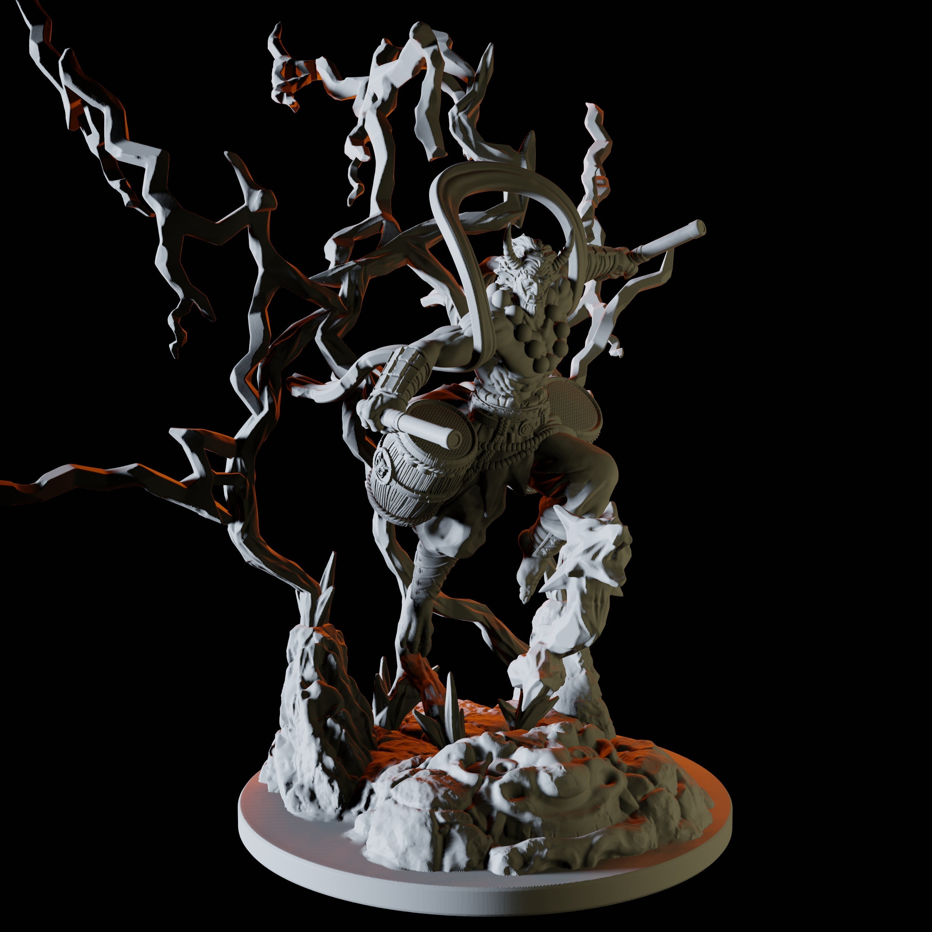 Tiefling Lightning Monk Miniature for Dungeons and Dragons - Myth Forged