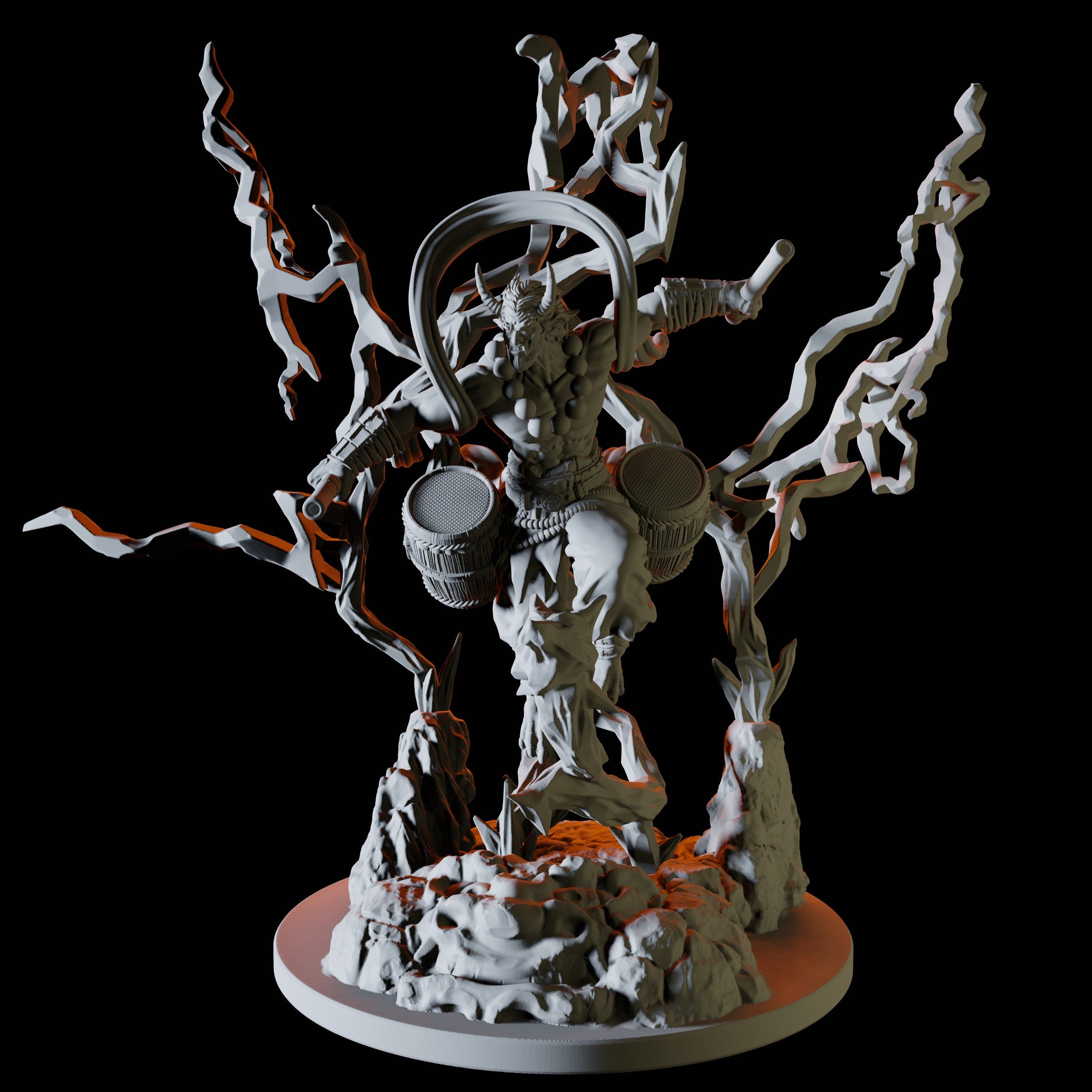 Tiefling Lightning Monk Miniature for Dungeons and Dragons - Myth Forged