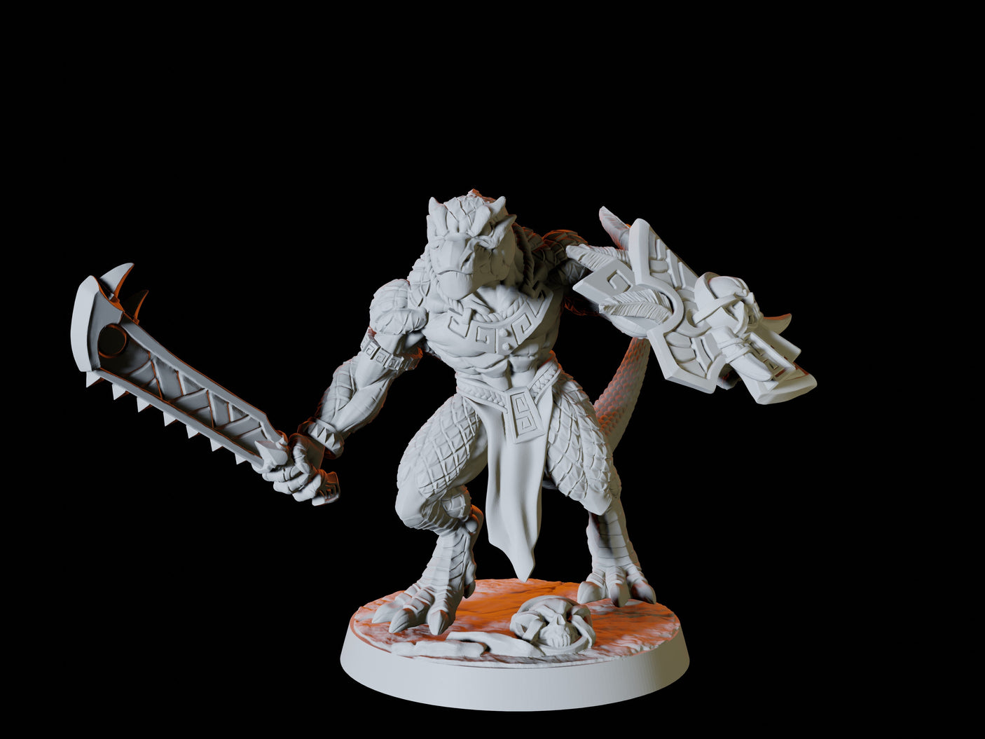 Lizardfolk Army - Six Soldiers Miniature for Dungeons and Dragons, Pathfinder or other TTRPGs