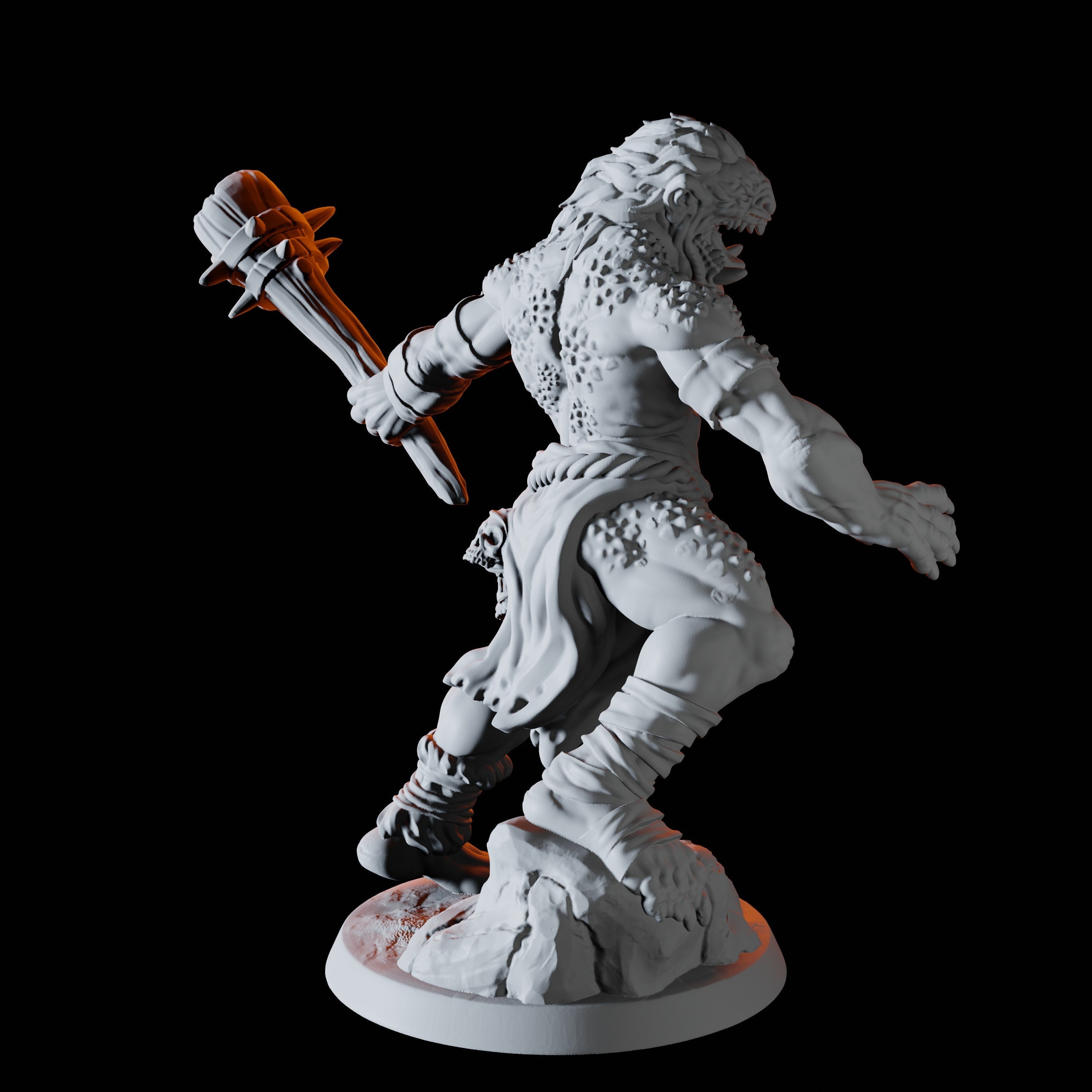 Lizardfolk Barbarian Miniature for Dungeons and Dragons - Myth Forged