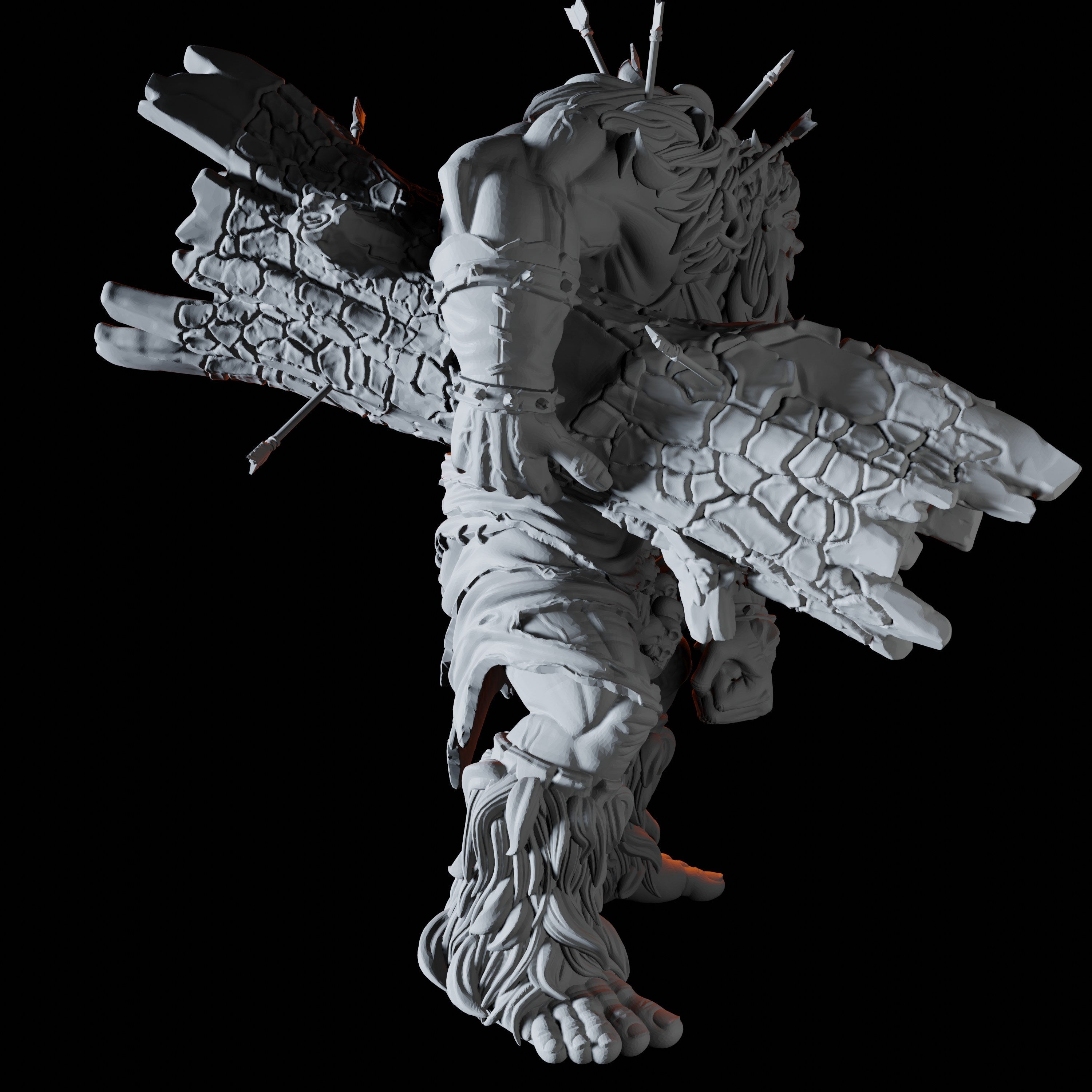 Log Throwing Hill Giant Miniature for Dungeons and Dragons - Myth Forged