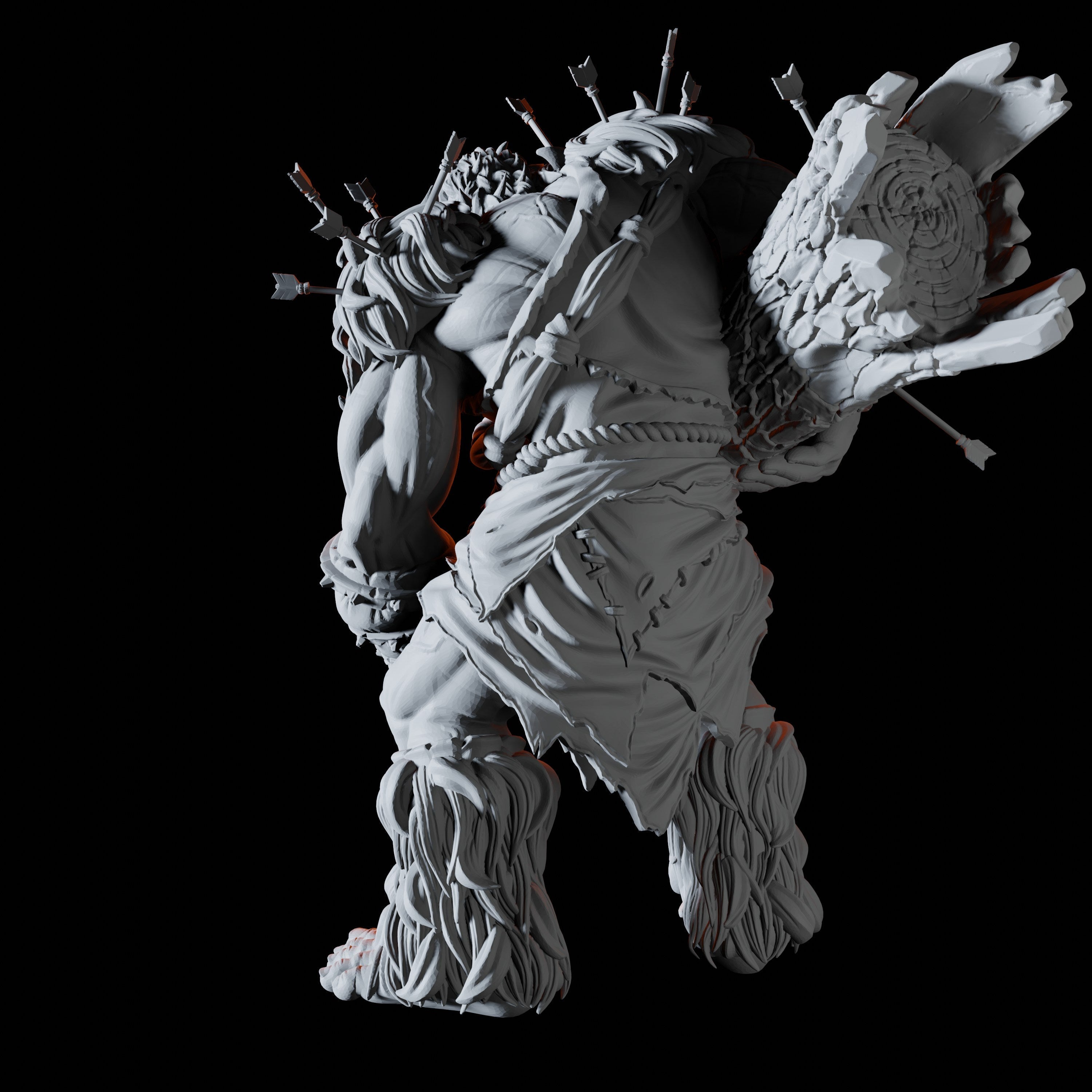 Log Throwing Hill Giant Miniature for Dungeons and Dragons - Myth Forged