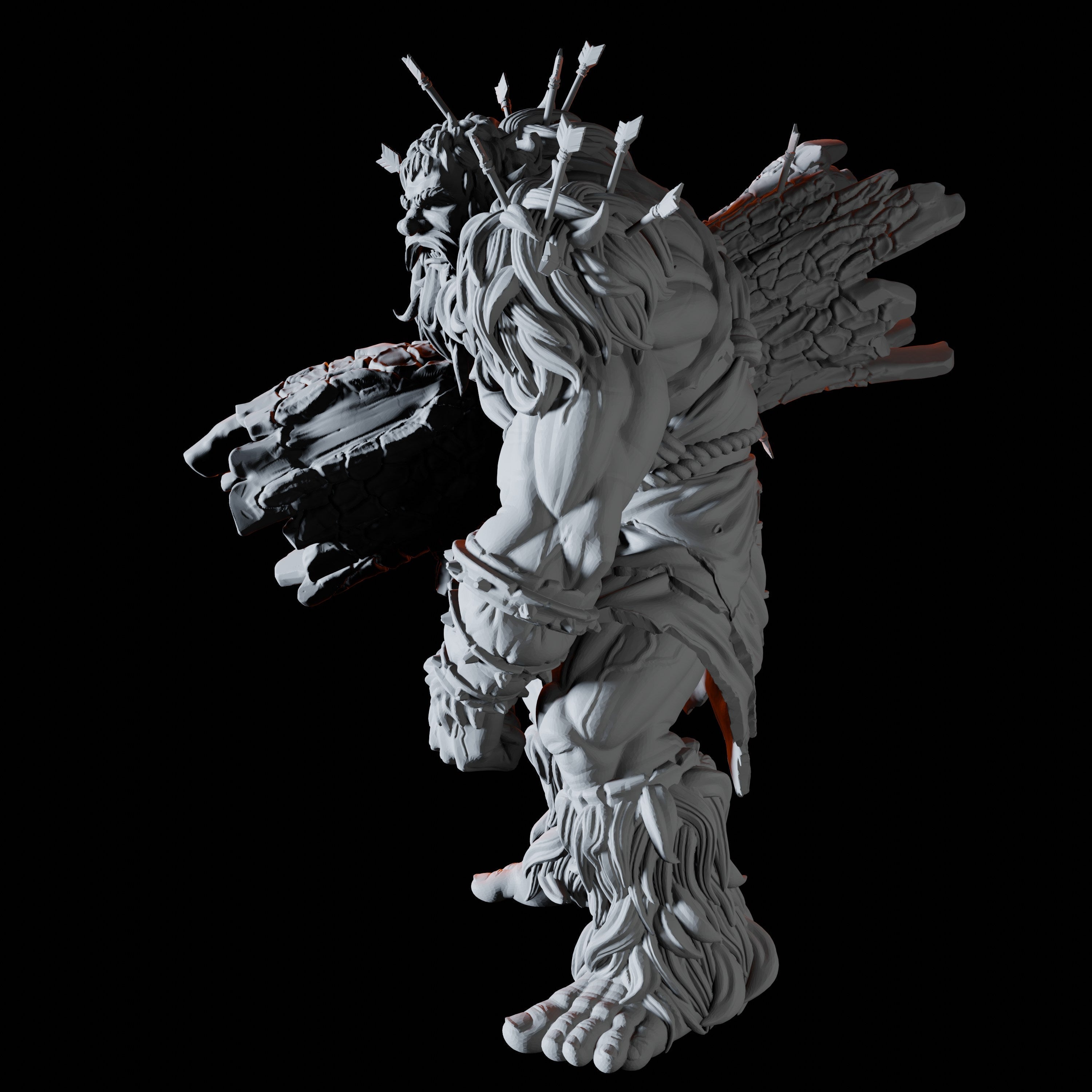 Log Throwing Hill Giant Miniature for Dungeons and Dragons - Myth Forged
